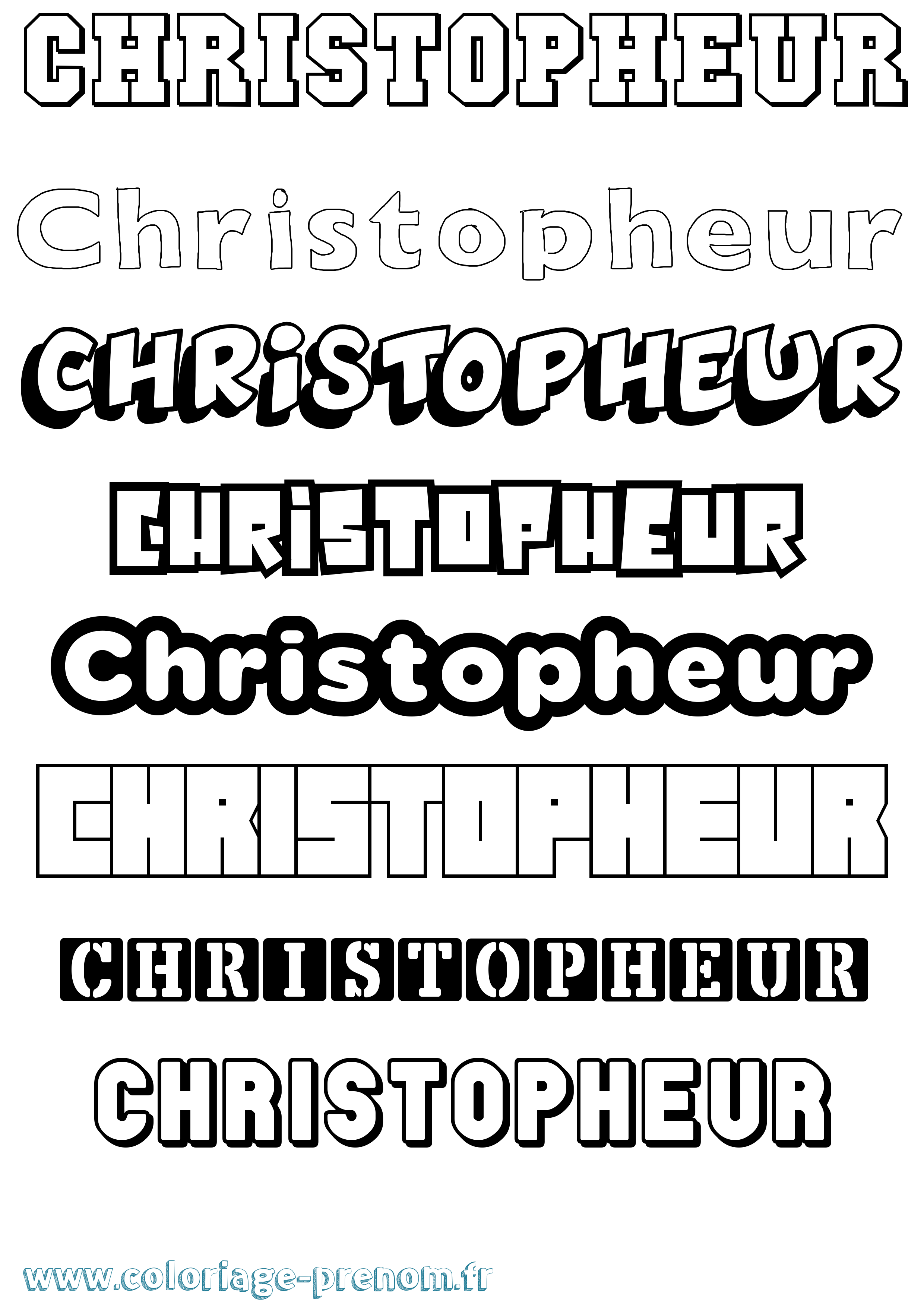 Coloriage Christopheur Simple Coloriage prénom Christopheur Simple