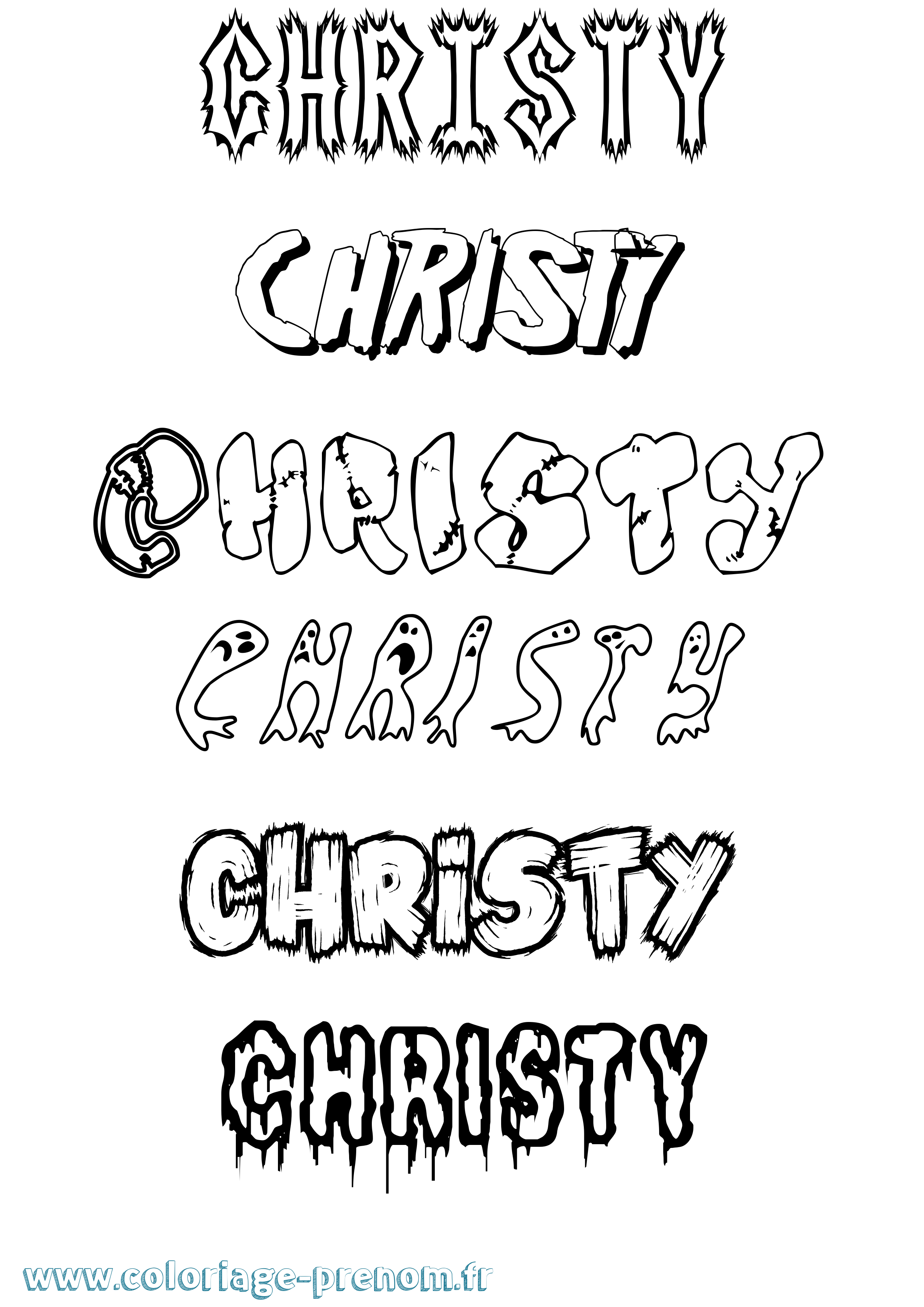 Coloriage Christy Frisson Coloriage prénom Christy Frisson