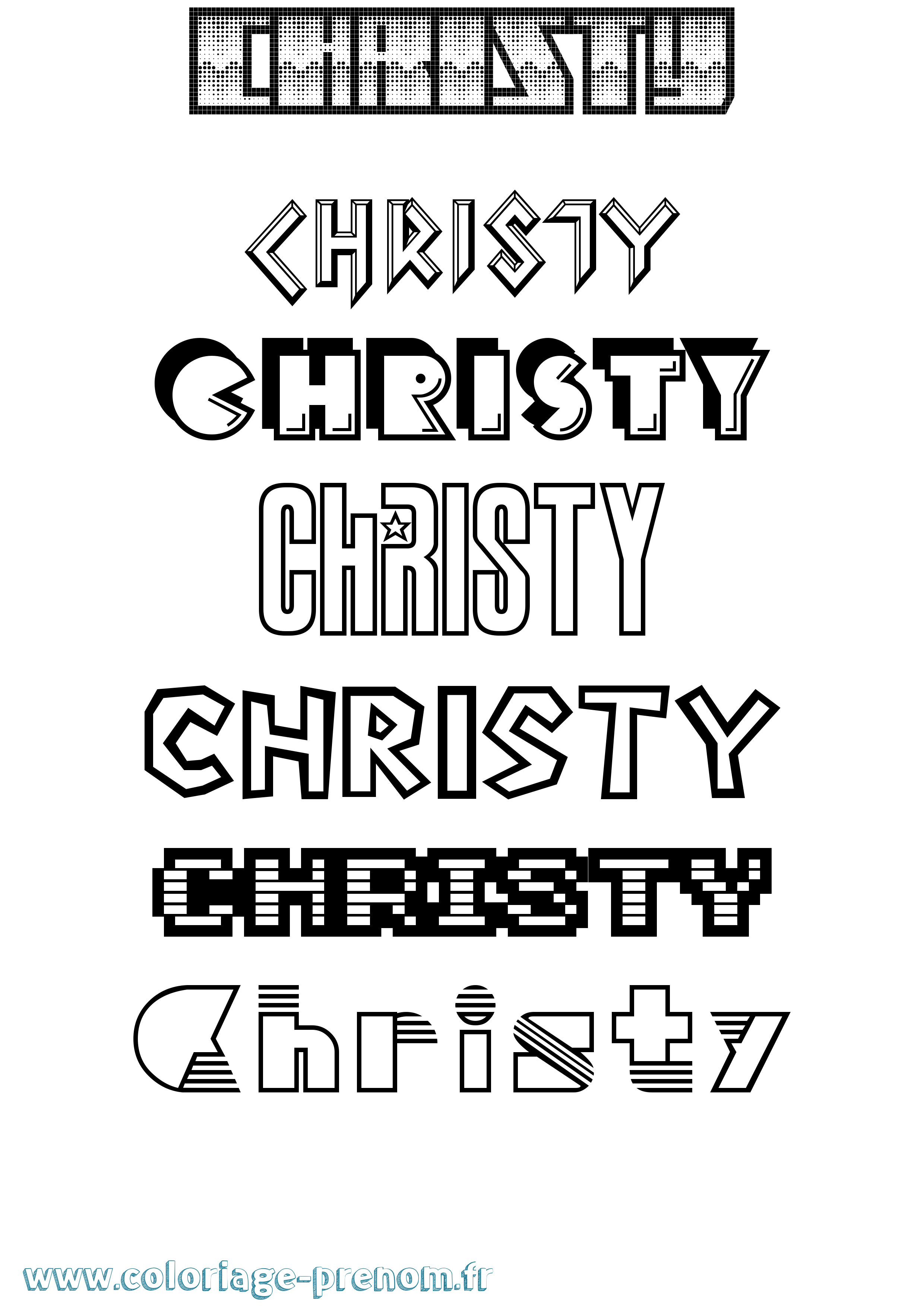Coloriage Christy Jeux Vidéos Coloriage prénom Christy Jeux Vidéos