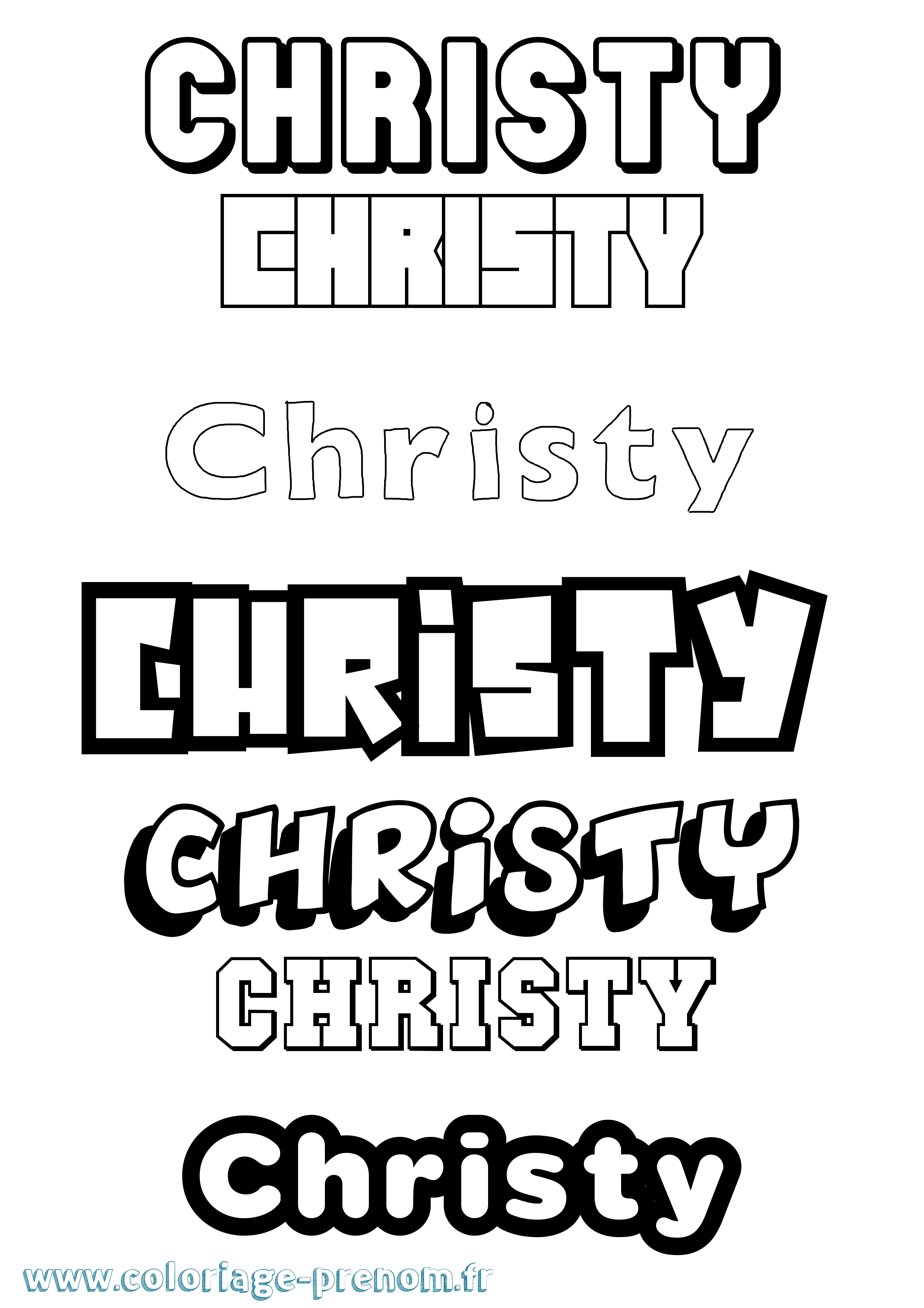 Coloriage Christy Simple Coloriage prénom Christy Simple