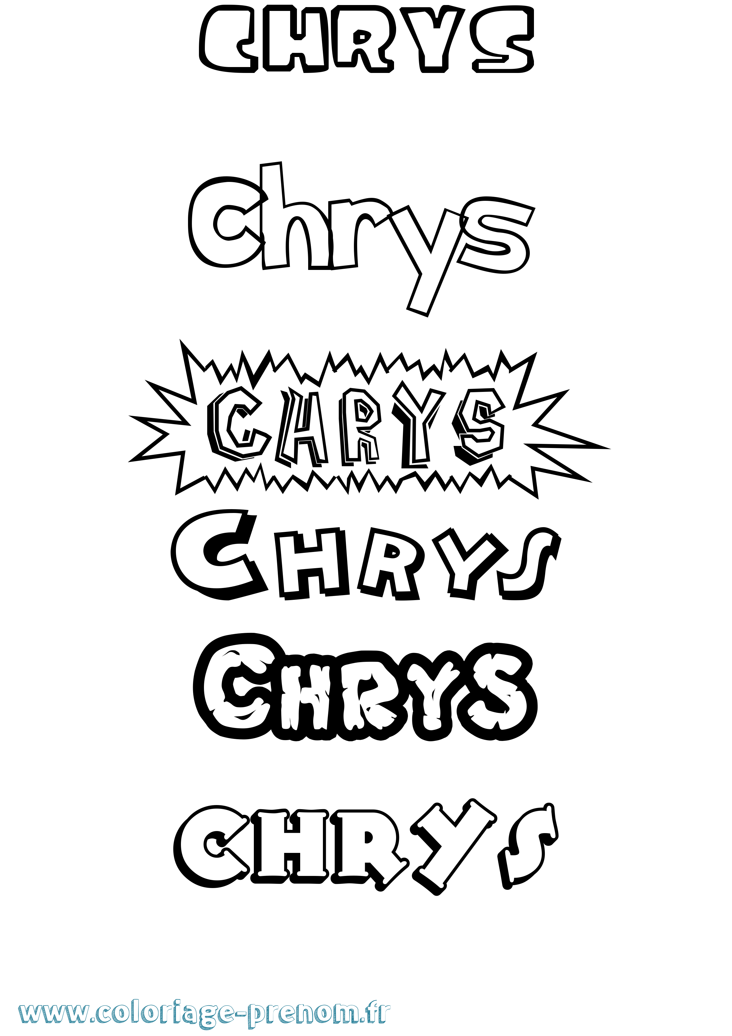 Coloriage Chrys Dessin Animé Coloriage prénom Chrys Dessin Animé
