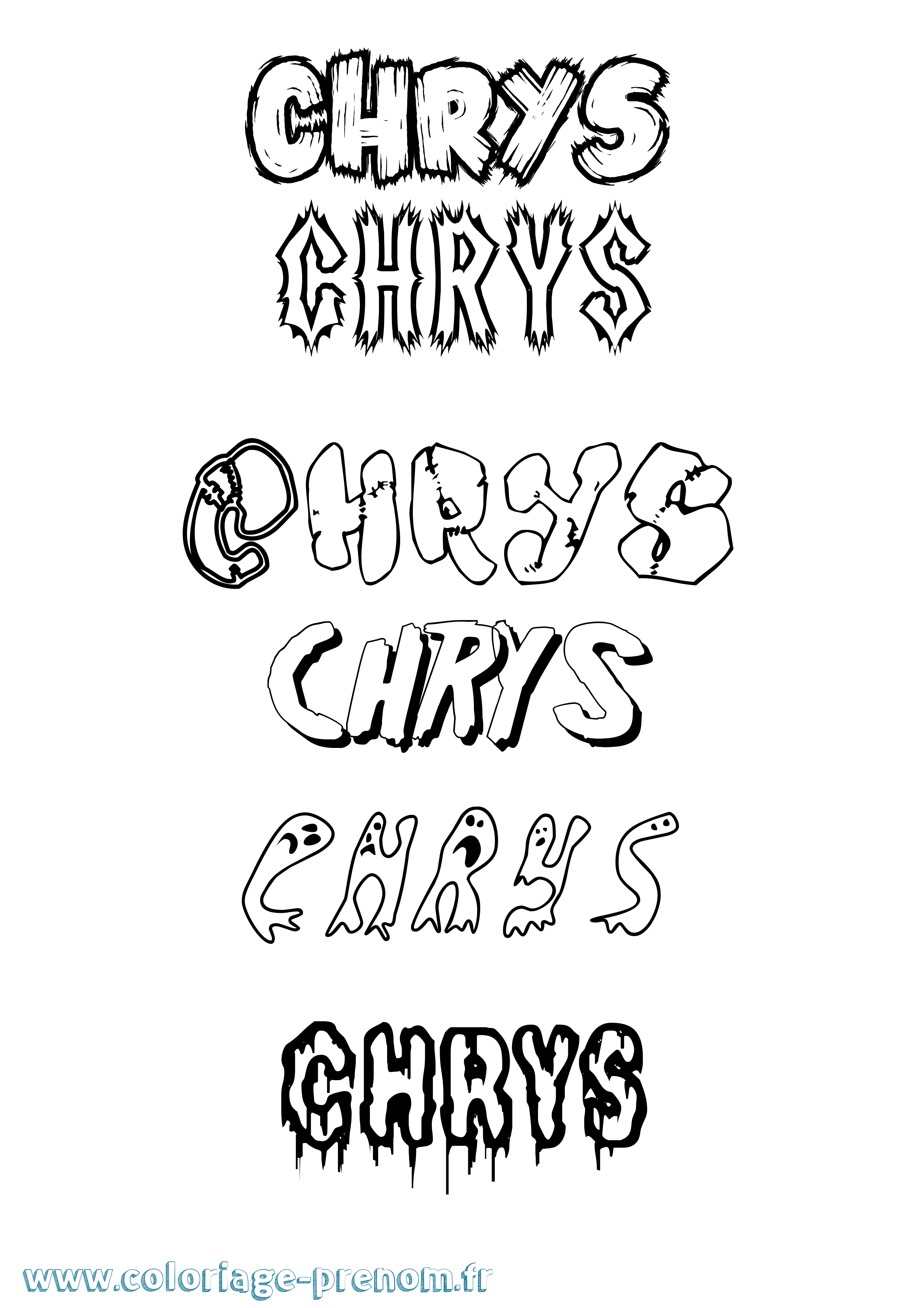 Coloriage Chrys Frisson Coloriage prénom Chrys Frisson