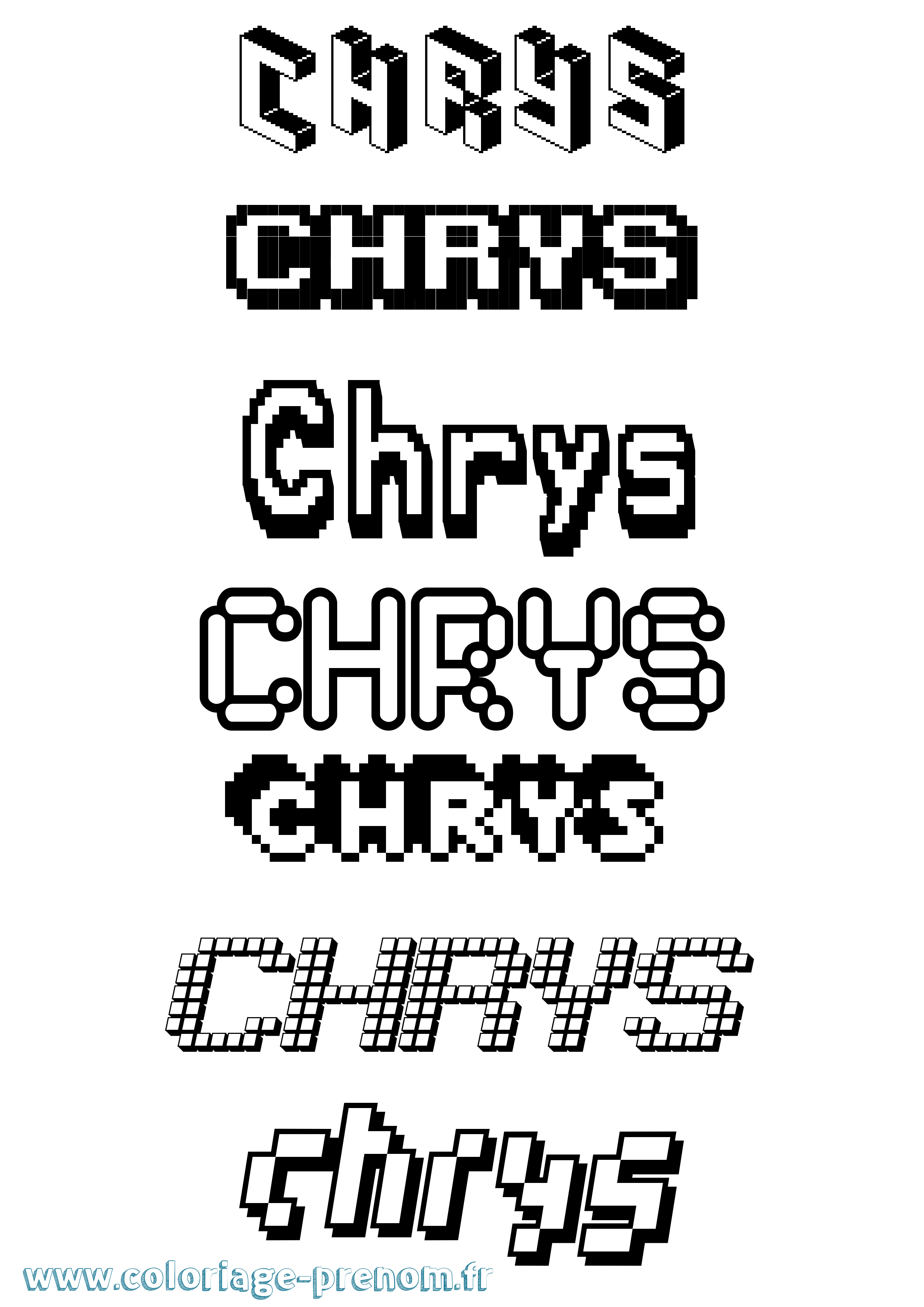 Coloriage Chrys Pixel Coloriage prénom Chrys Pixel