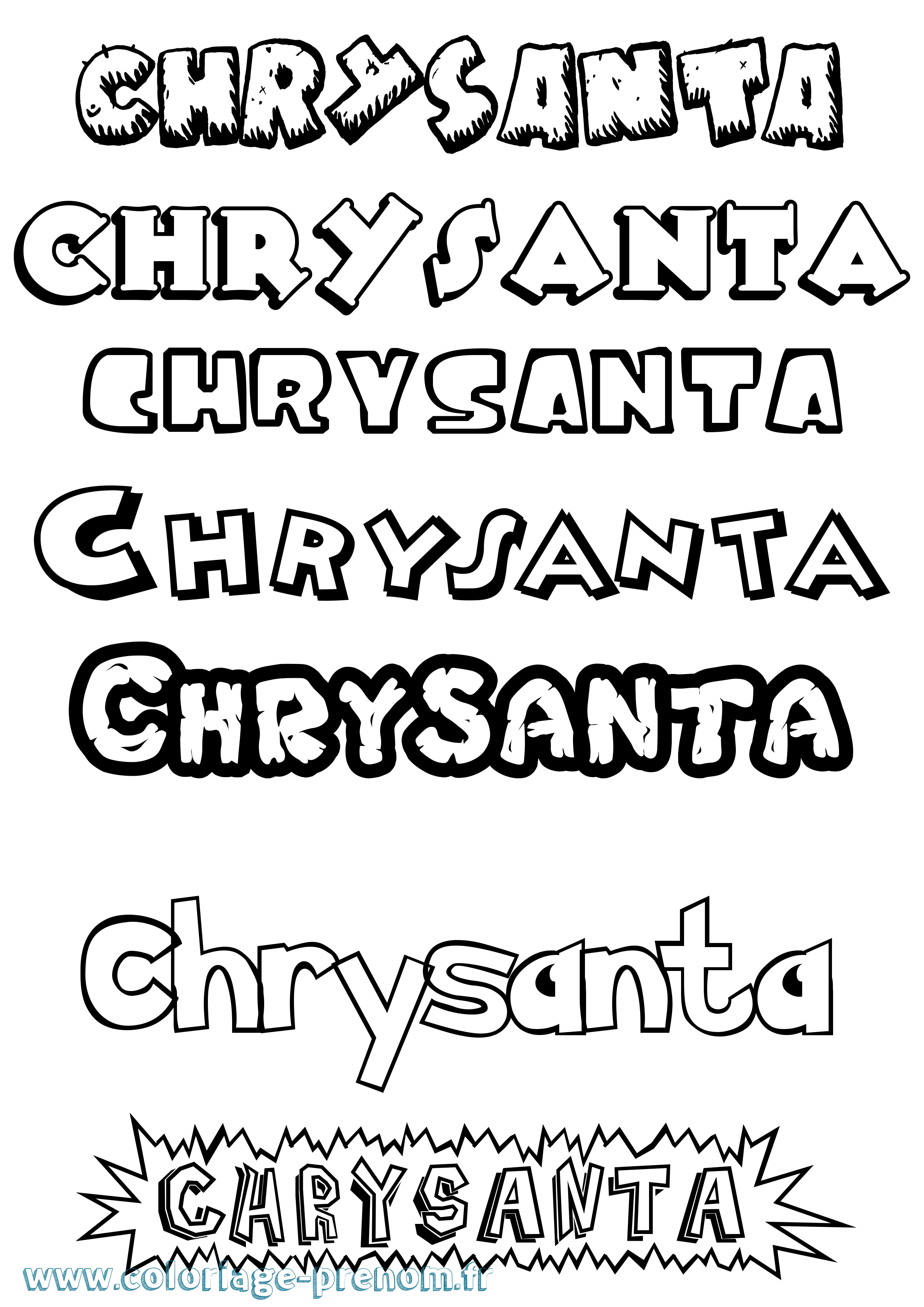 Coloriage Chrysanta Dessin Animé Coloriage prénom Chrysanta Dessin Animé
