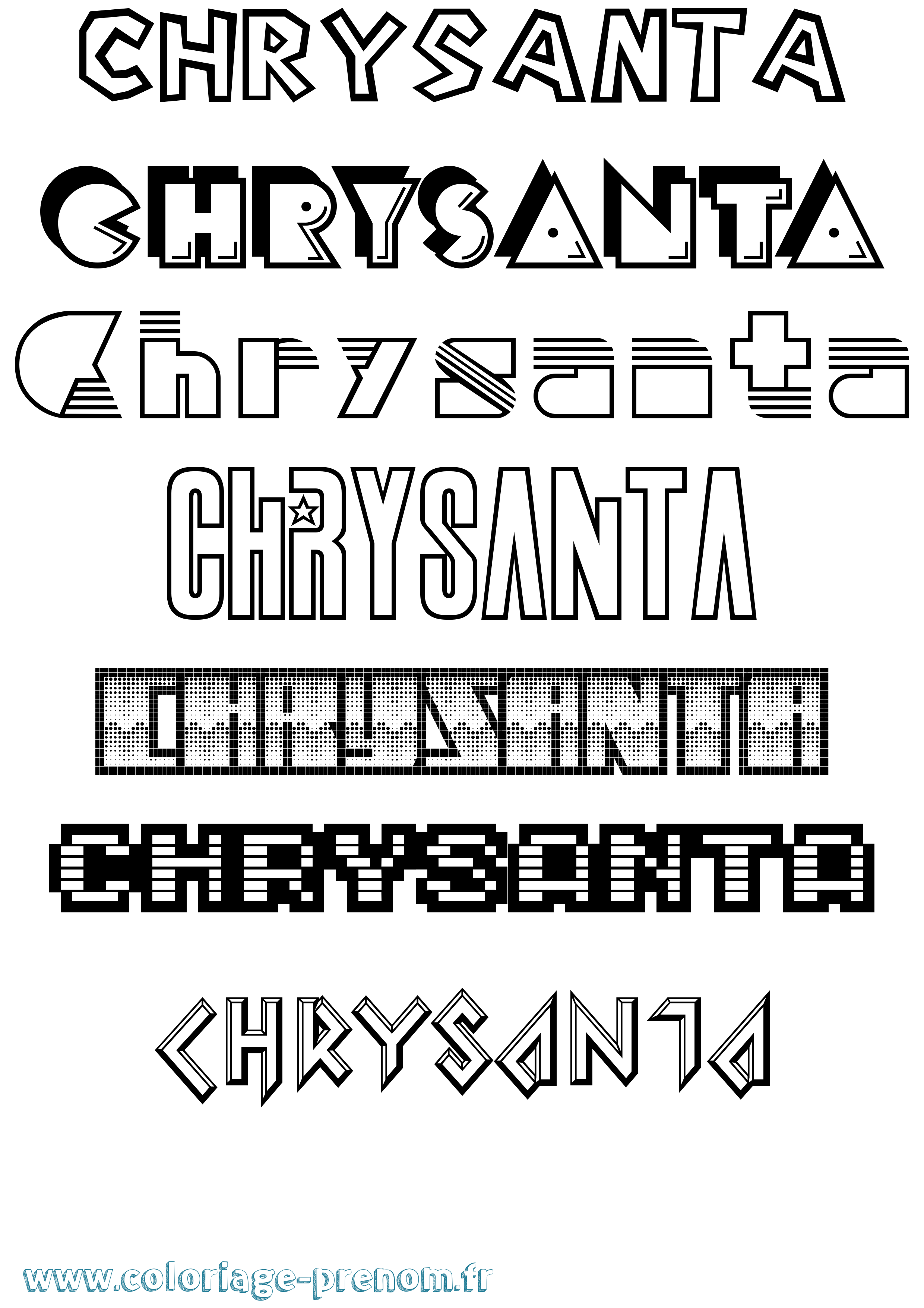 Coloriage Chrysanta Jeux Vidéos Coloriage prénom Chrysanta Jeux Vidéos