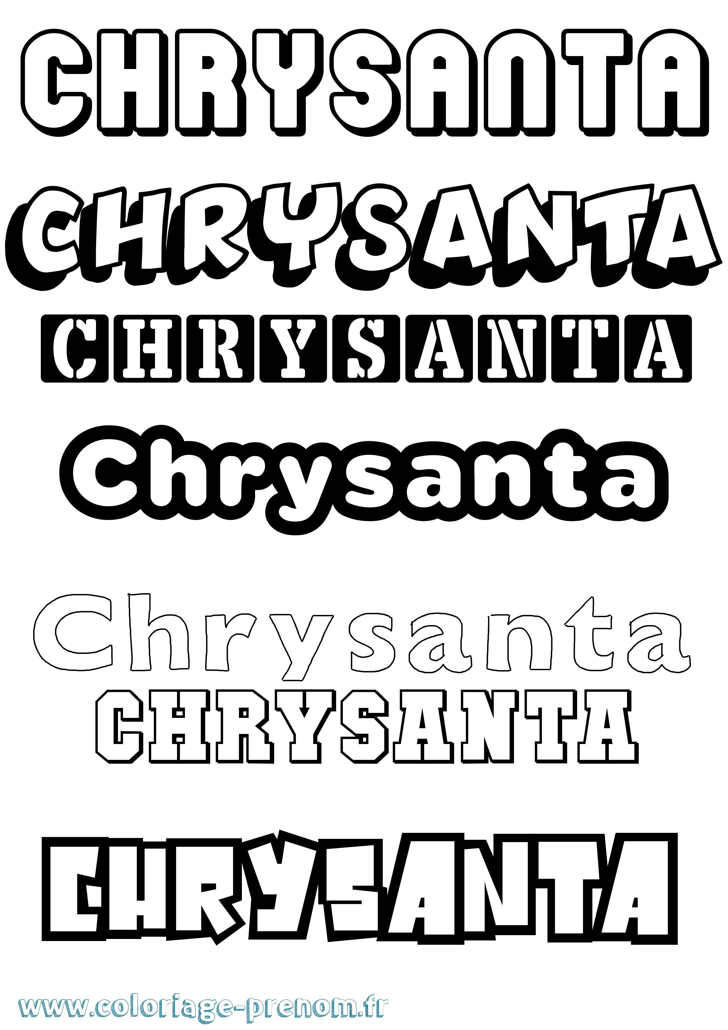 Coloriage Chrysanta Simple Coloriage prénom Chrysanta Simple