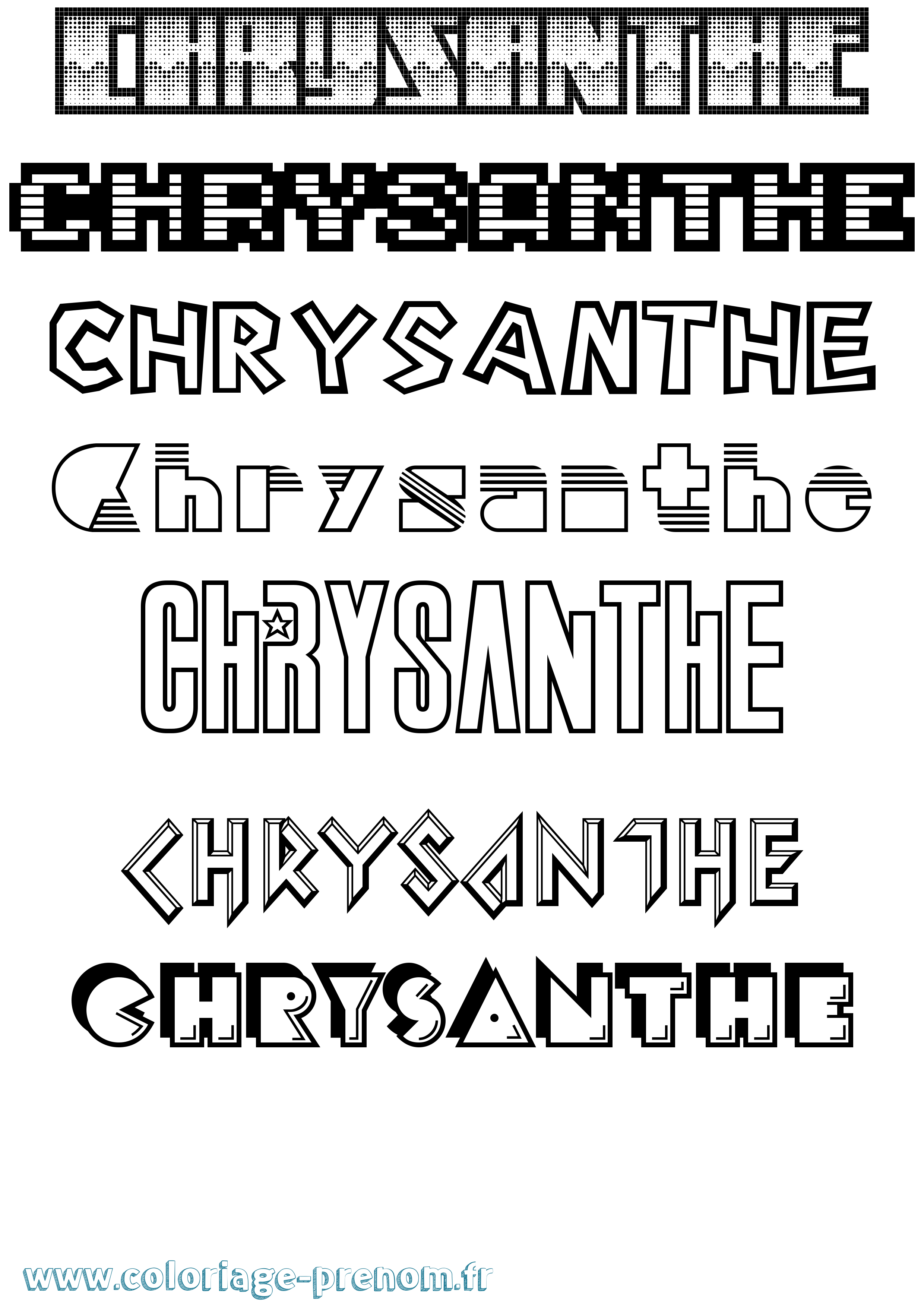 Coloriage Chrysanthe Jeux Vidéos Coloriage prénom Chrysanthe Jeux Vidéos
