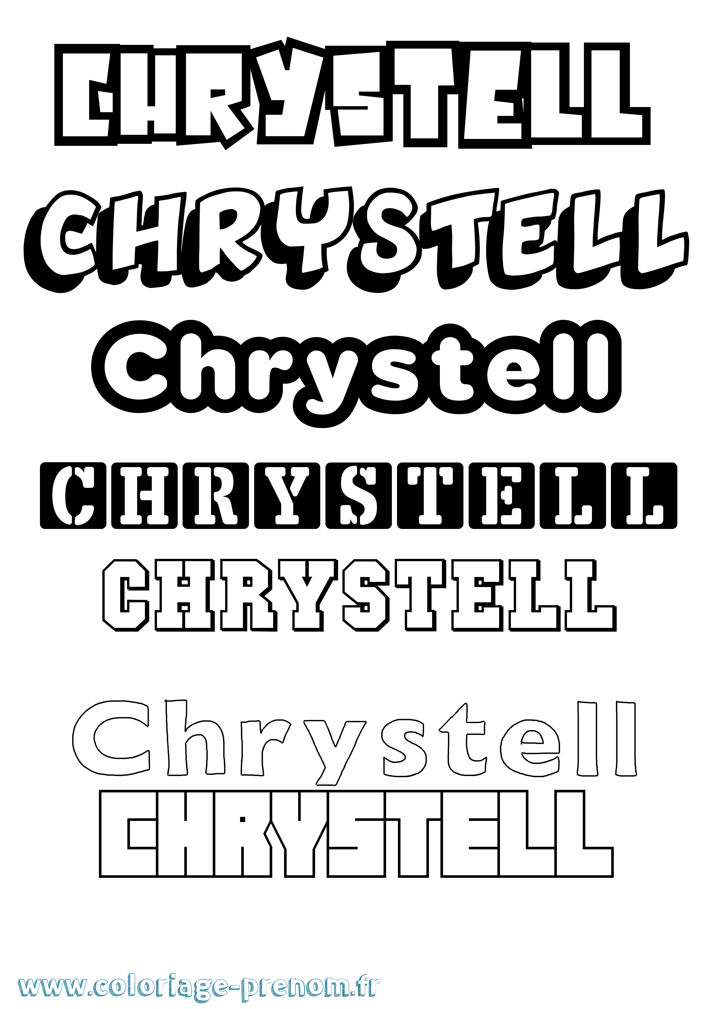 Coloriage Chrystell Simple Coloriage prénom Chrystell Simple