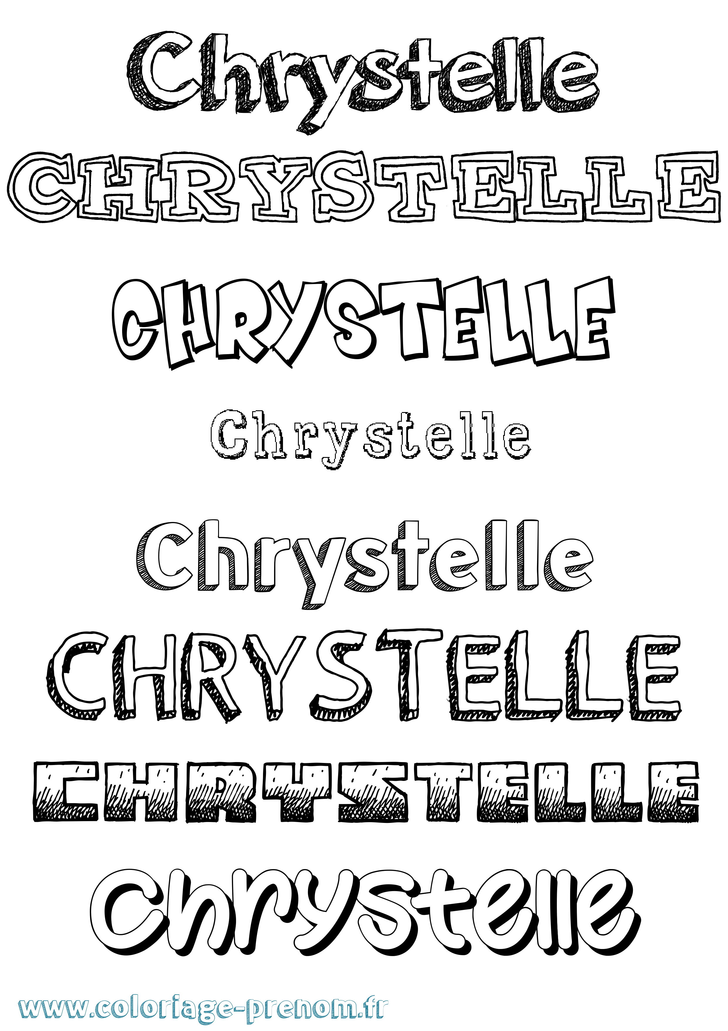 Coloriage Chrystelle Dessiné Coloriage prénom Chrystelle Dessiné