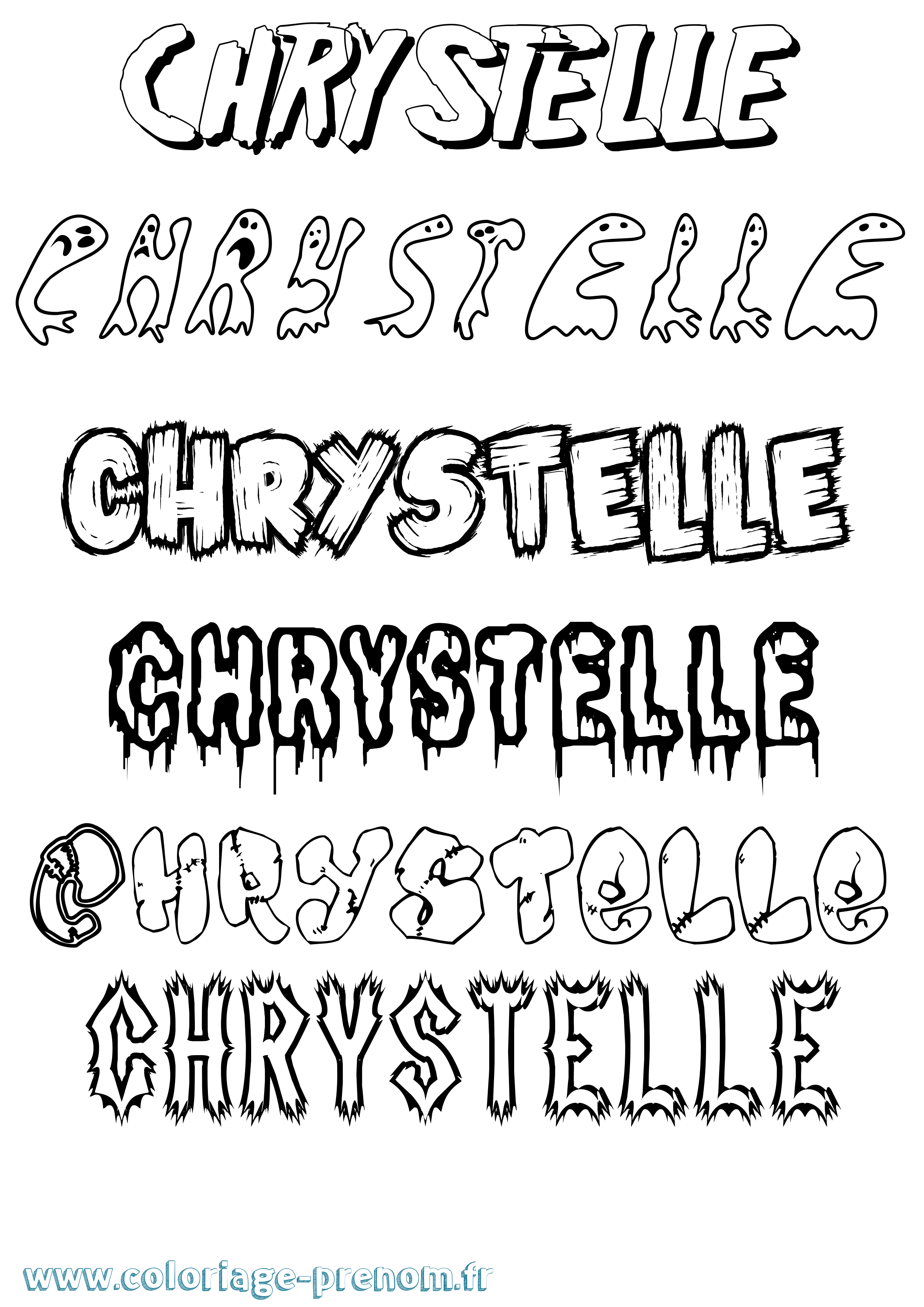 Coloriage Chrystelle Frisson Coloriage prénom Chrystelle Frisson