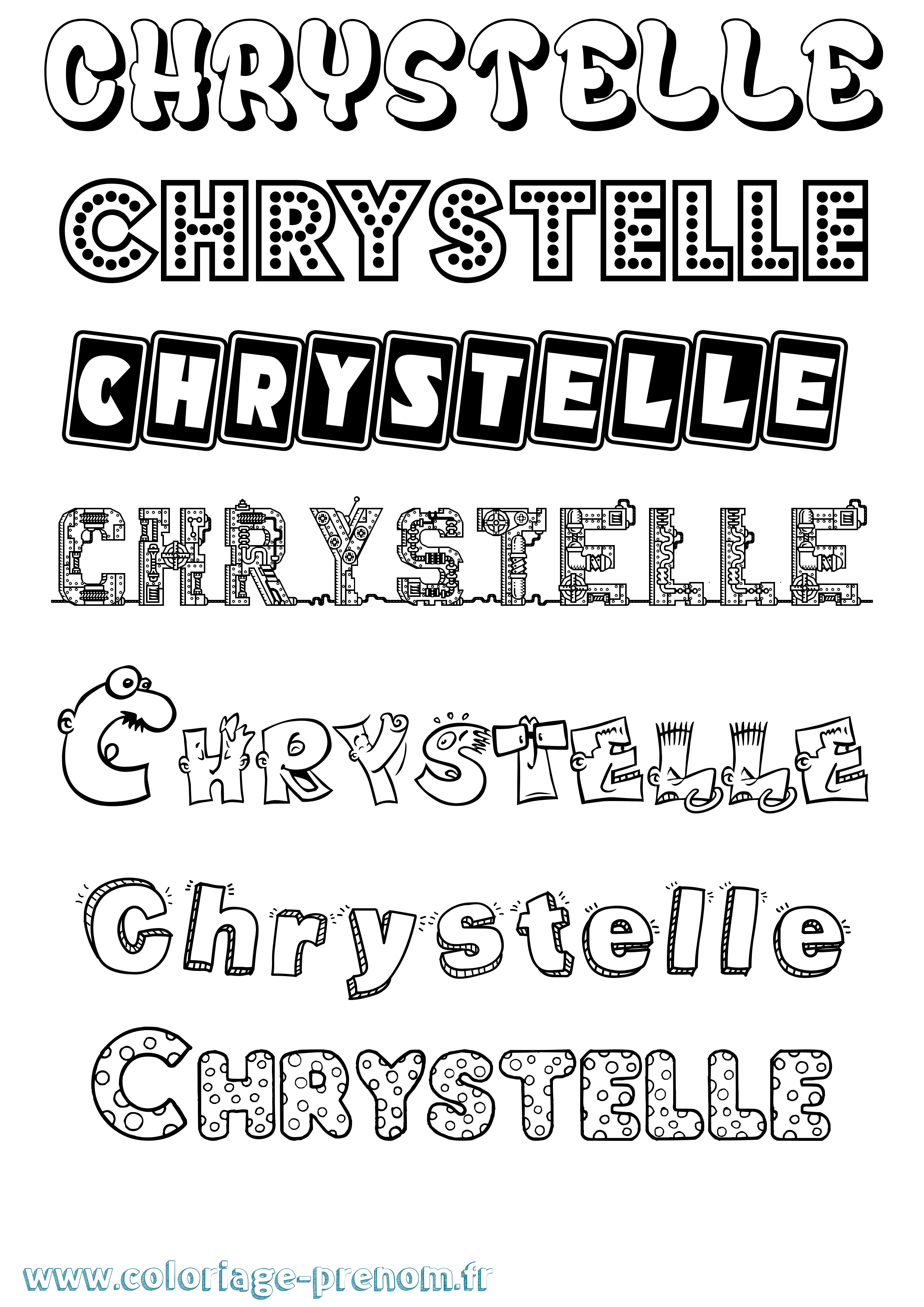 Coloriage Chrystelle Fun Coloriage prénom Chrystelle Fun