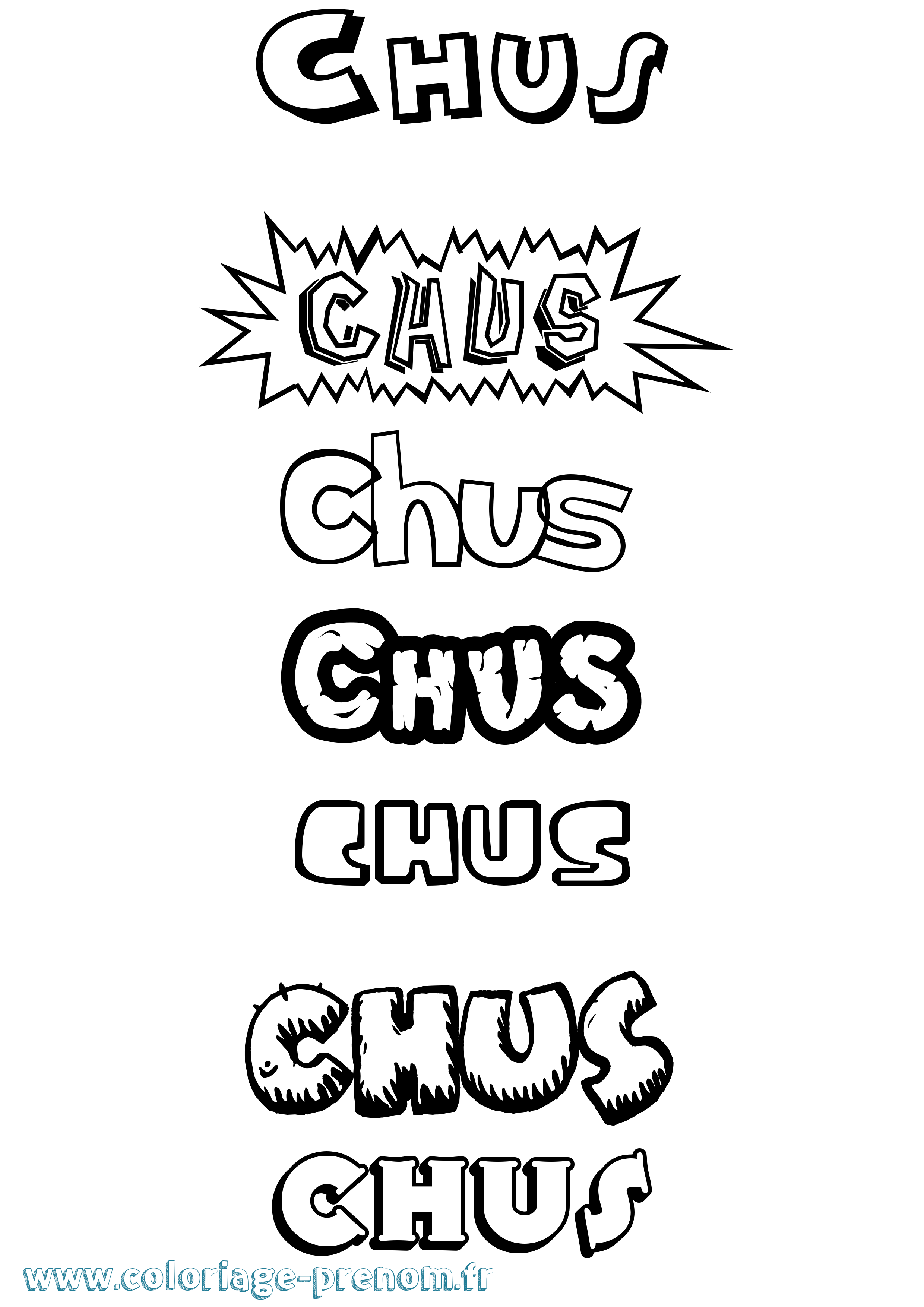 Coloriage Chus Dessin Animé Coloriage prénom Chus Dessin Animé