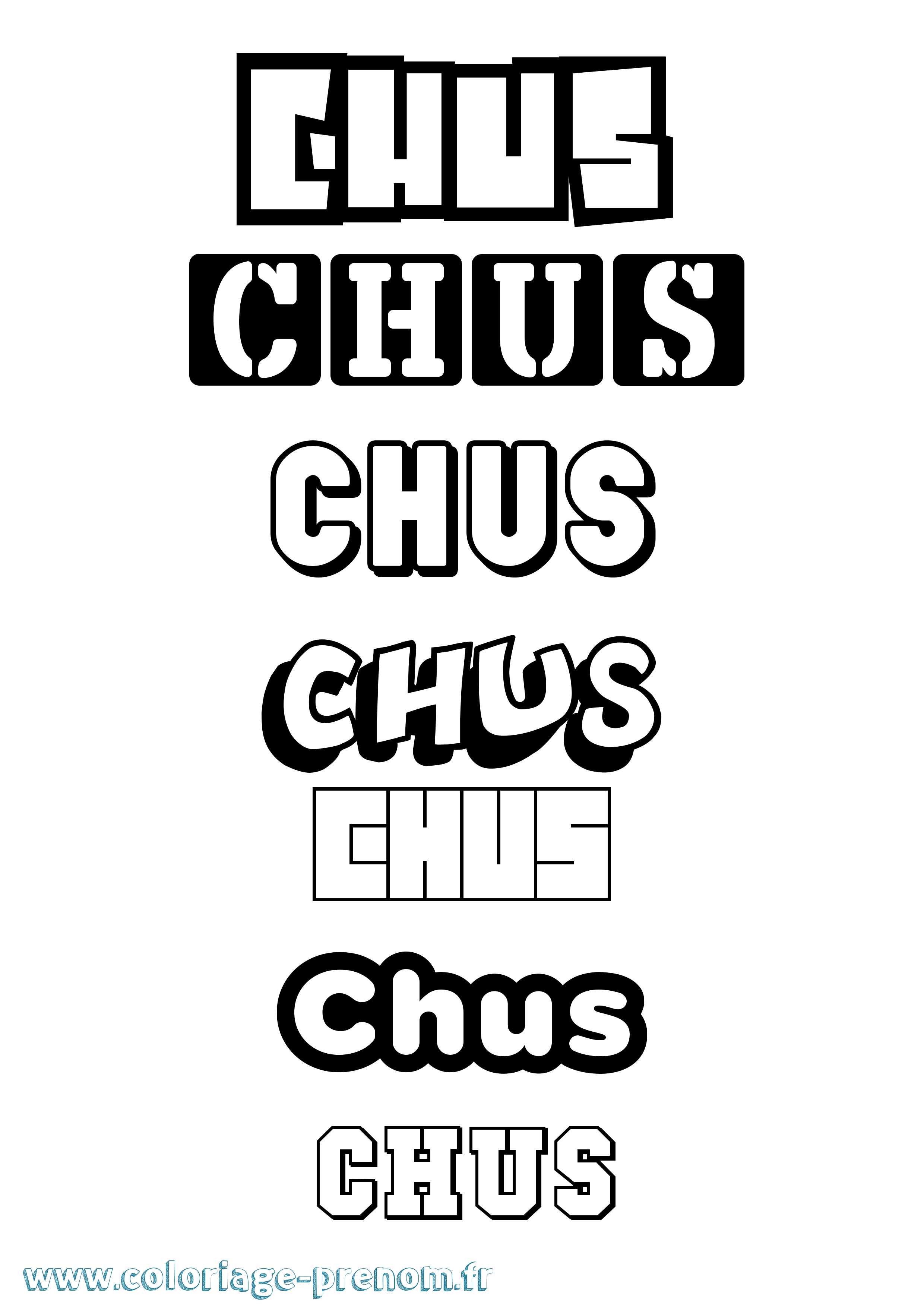 Coloriage Chus Simple Coloriage prénom Chus Simple