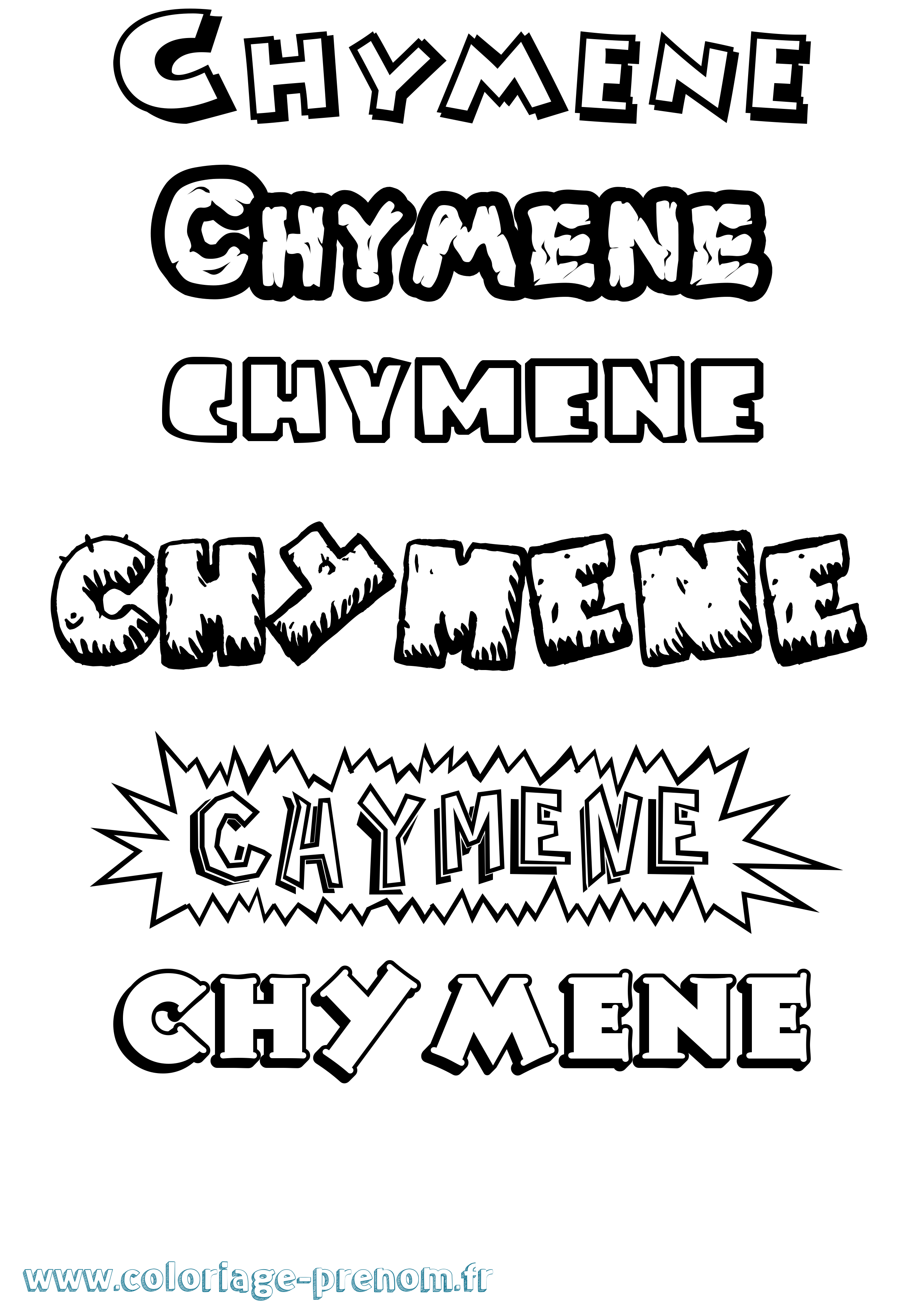 Coloriage Chymene Dessin Animé Coloriage prénom Chymene Dessin Animé