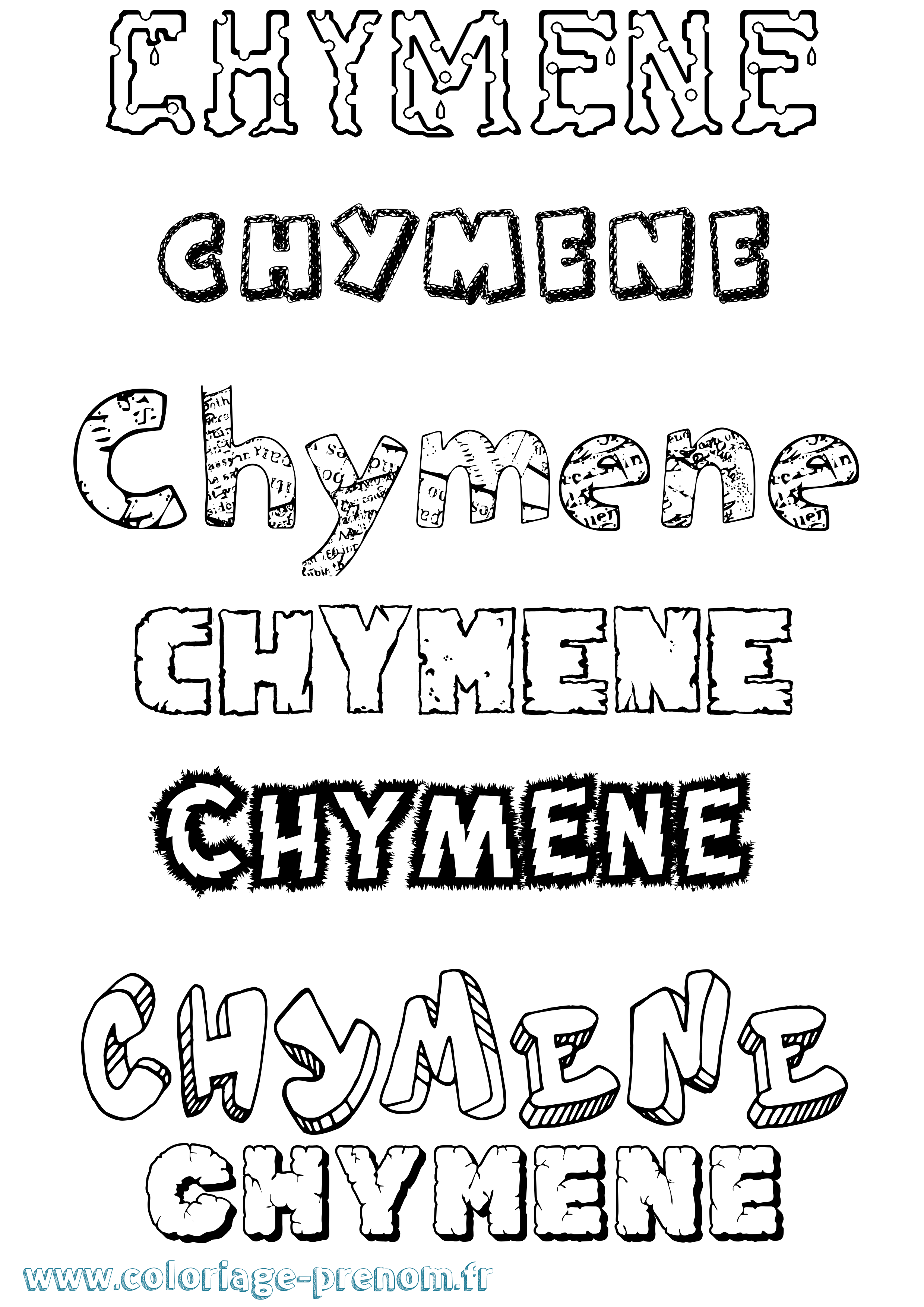 Coloriage Chymene Destructuré Coloriage prénom Chymene Destructuré
