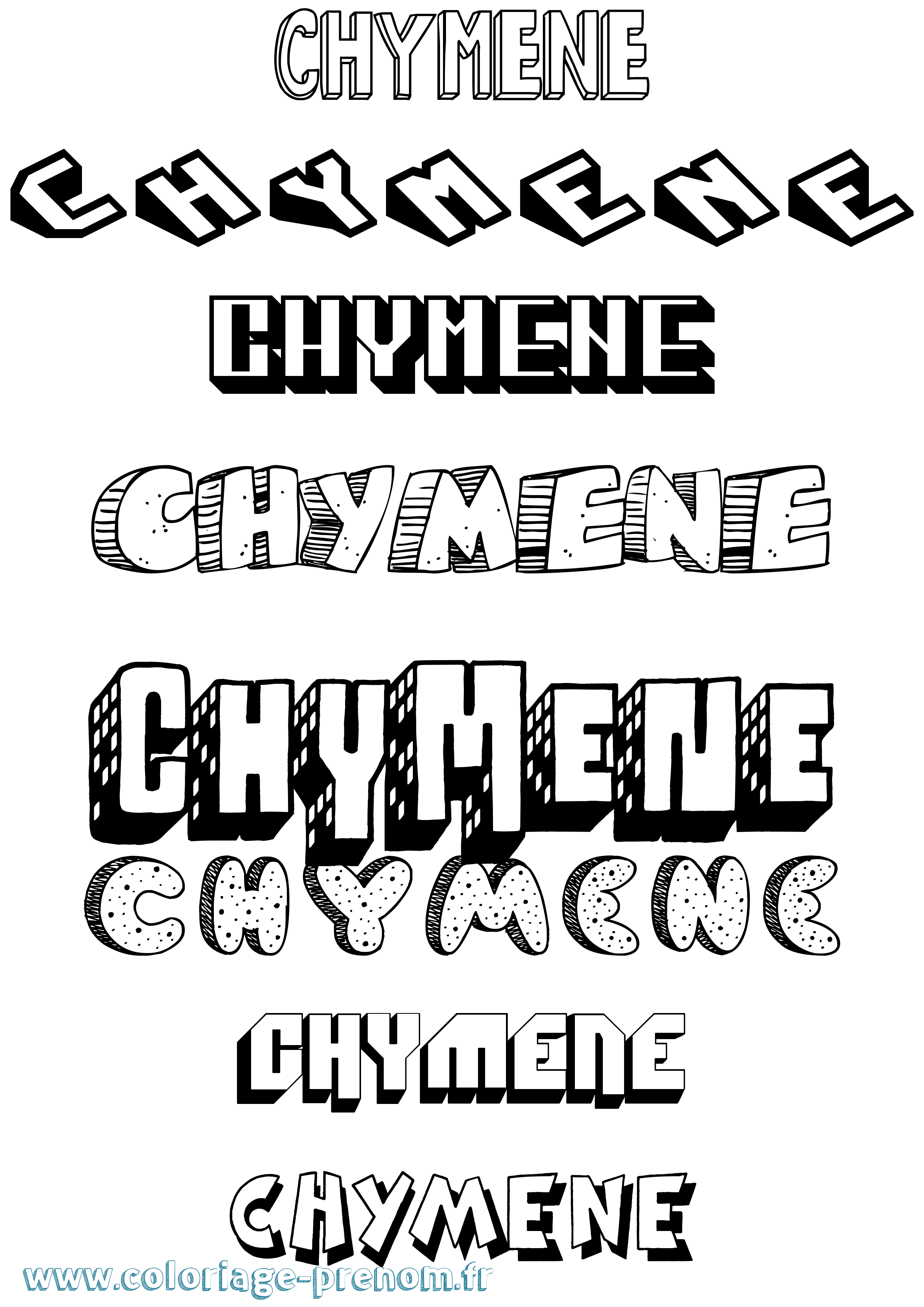 Coloriage Chymene Effet 3D Coloriage prénom Chymene Effet 3D