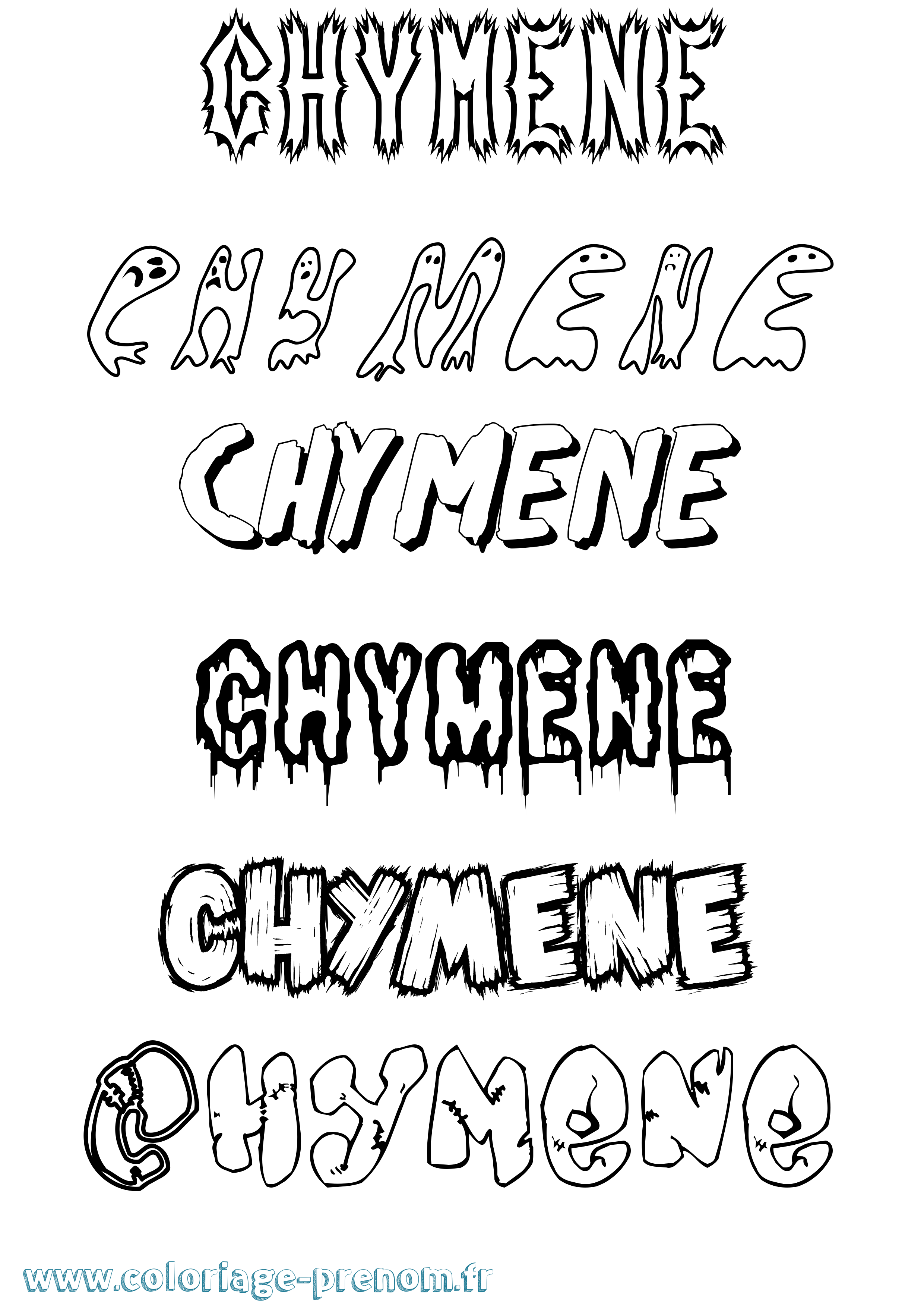 Coloriage Chymene Frisson Coloriage prénom Chymene Frisson