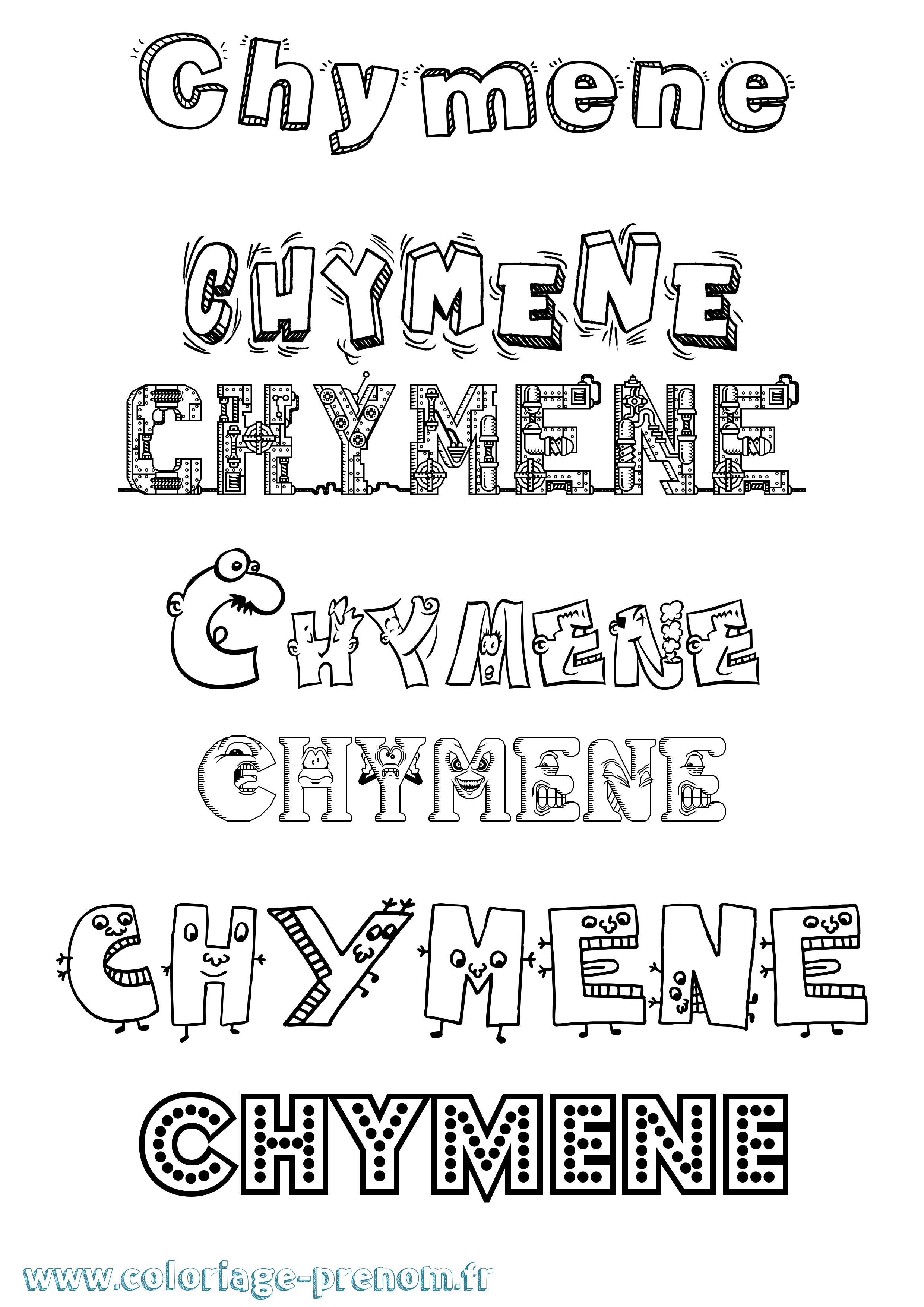 Coloriage Chymene Fun Coloriage prénom Chymene Fun