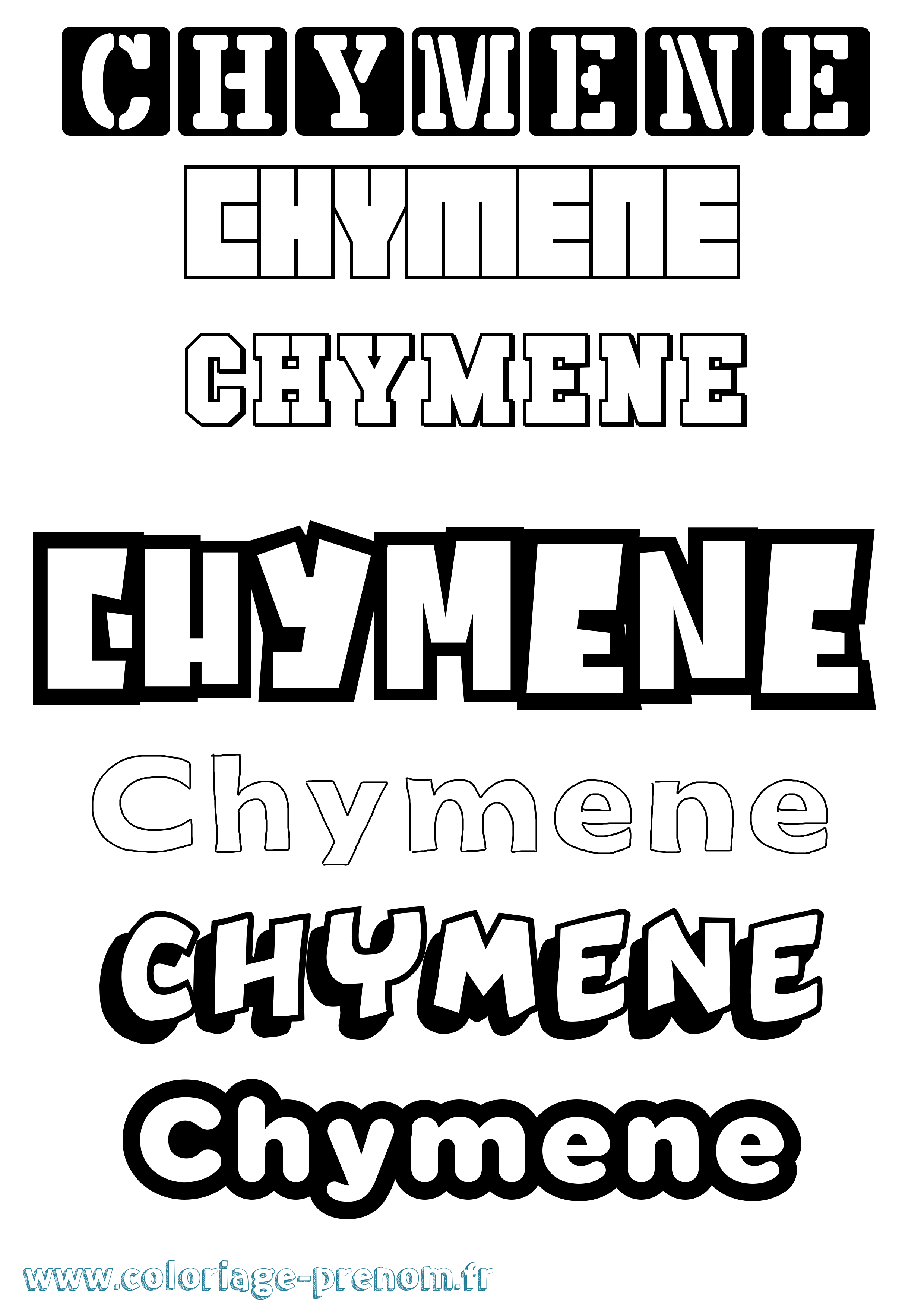 Coloriage Chymene Simple Coloriage prénom Chymene Simple