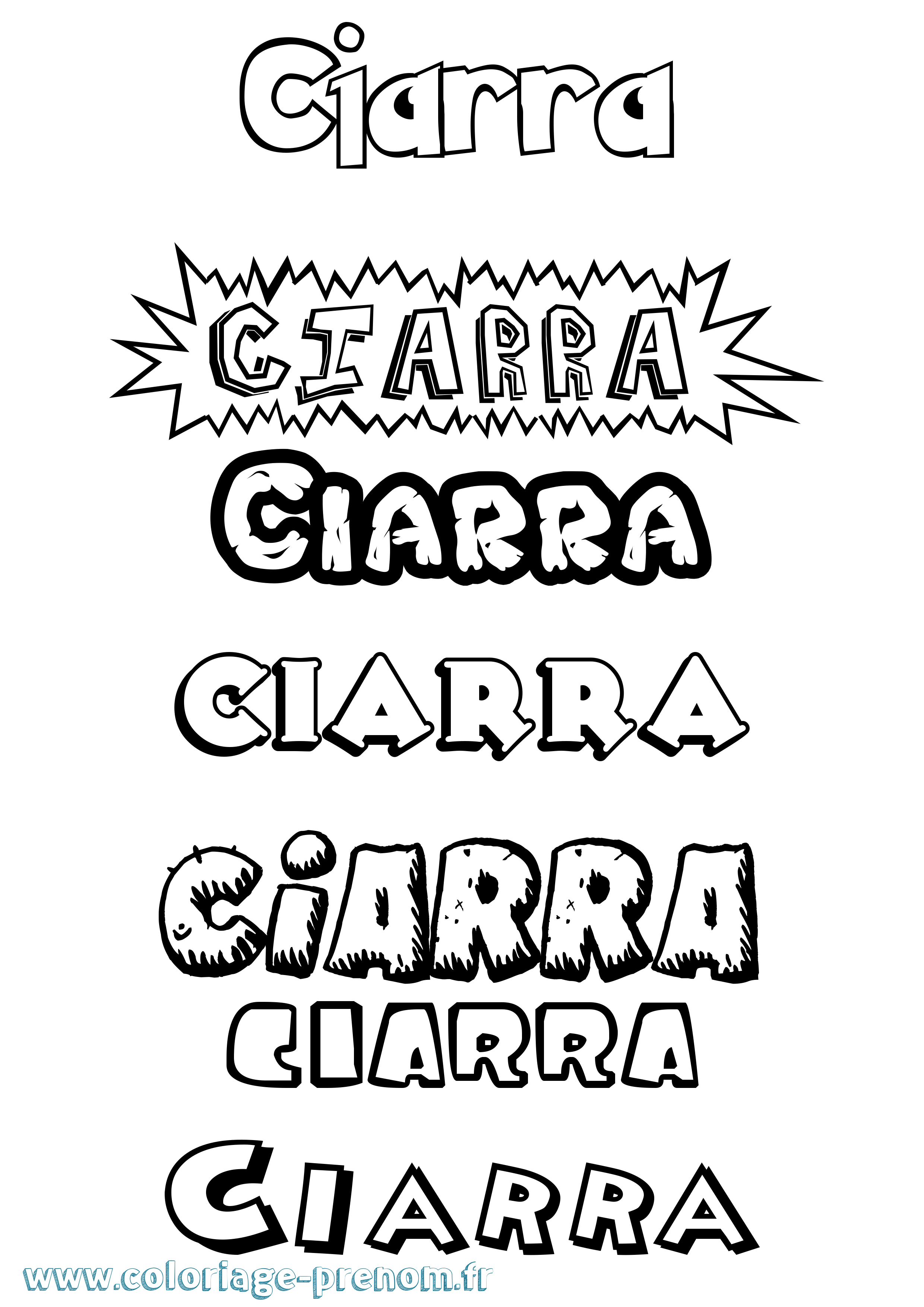 Coloriage Ciarra Dessin Animé Coloriage prénom Ciarra Dessin Animé