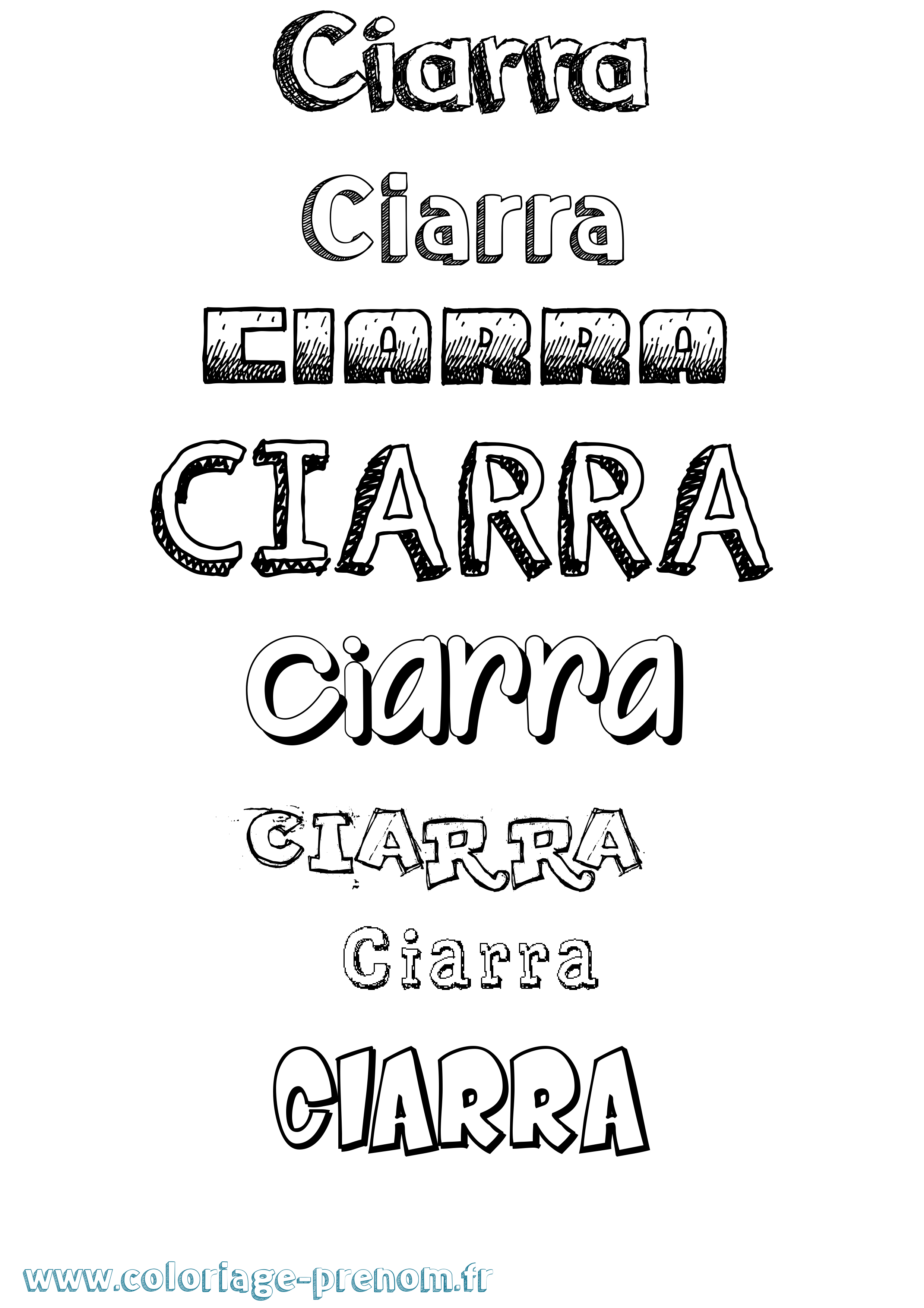 Coloriage Ciarra Dessiné Coloriage prénom Ciarra Dessiné