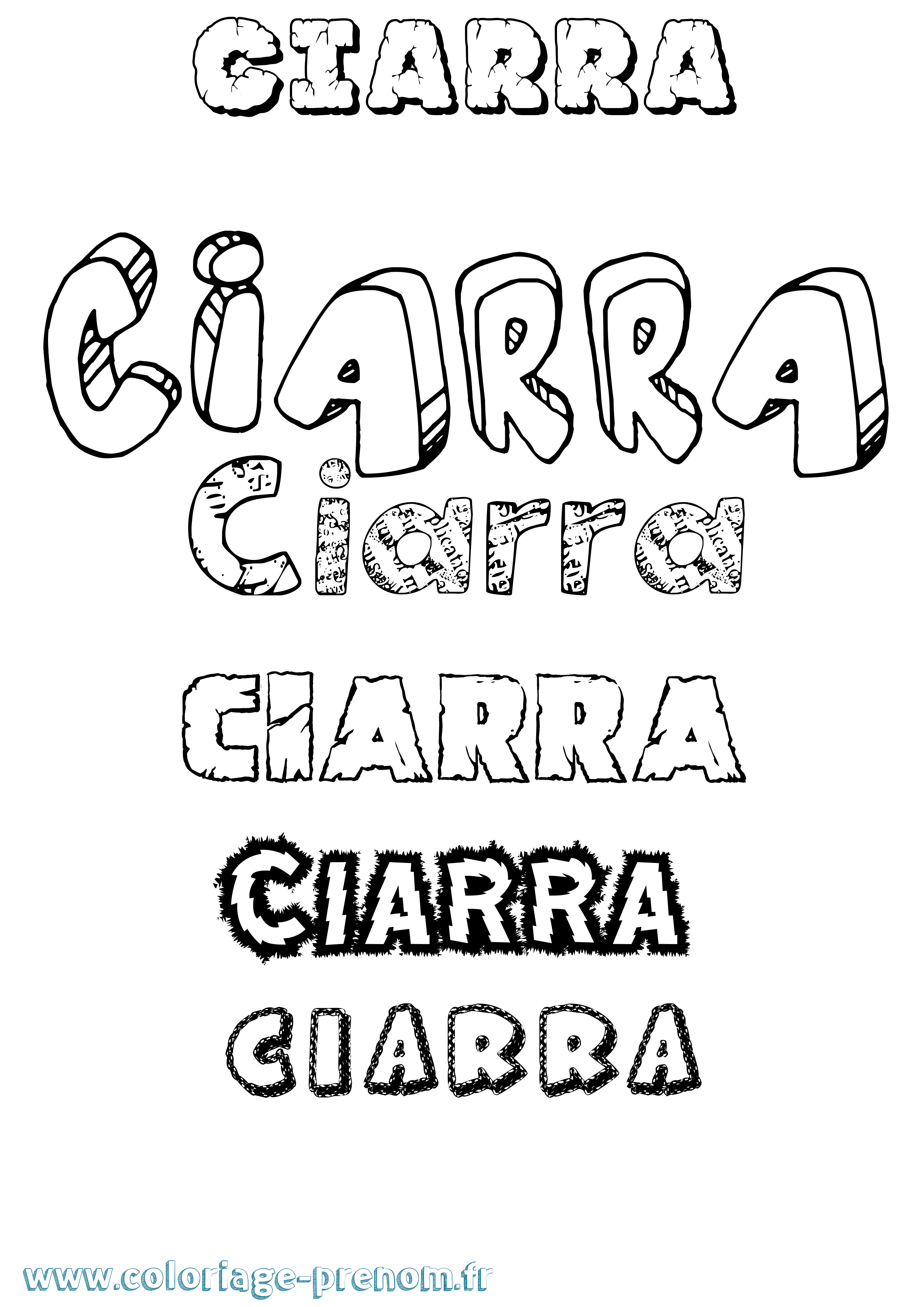 Coloriage Ciarra Destructuré Coloriage prénom Ciarra Destructuré