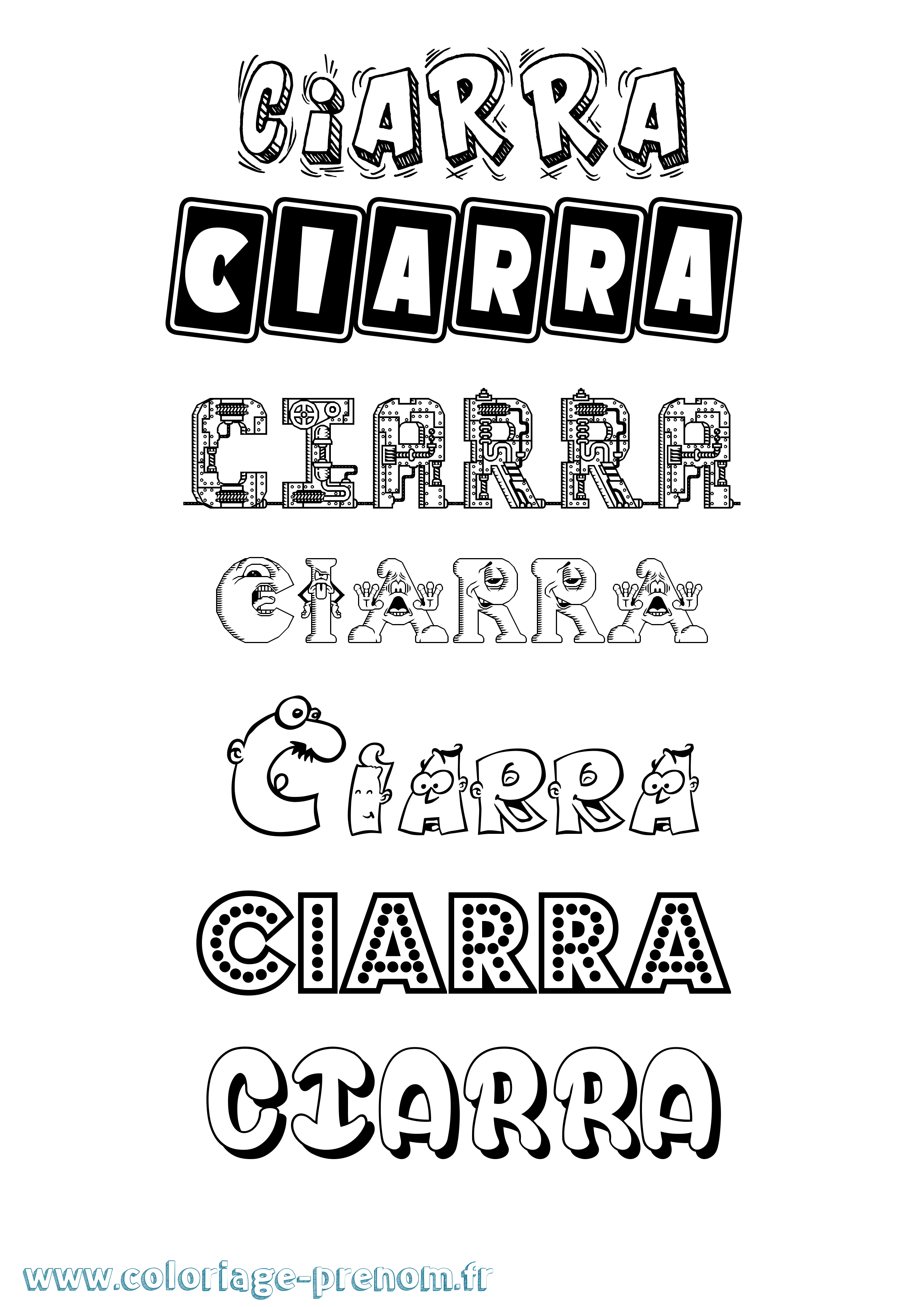 Coloriage Ciarra Fun Coloriage prénom Ciarra Fun