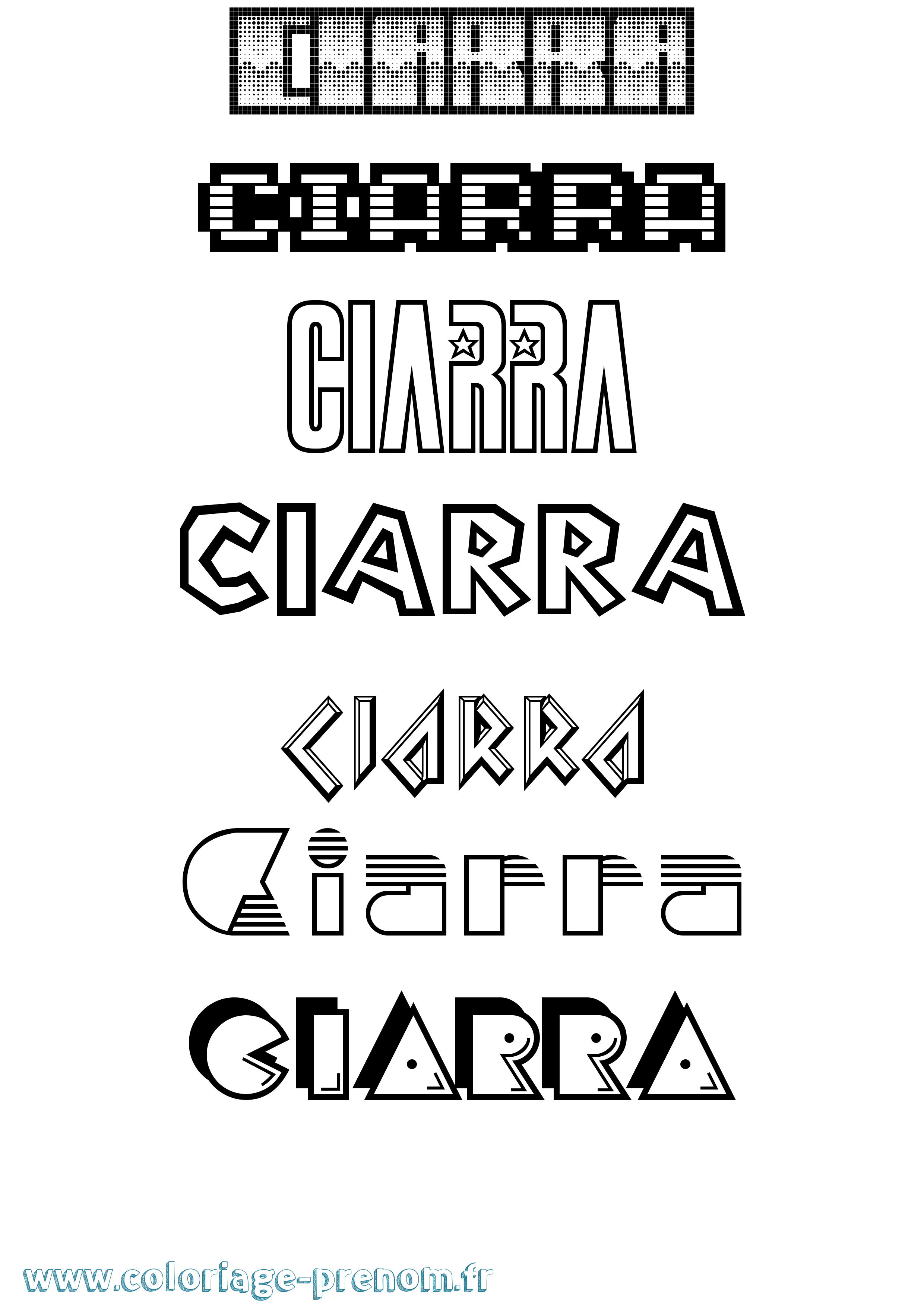 Coloriage Ciarra Jeux Vidéos Coloriage prénom Ciarra Jeux Vidéos