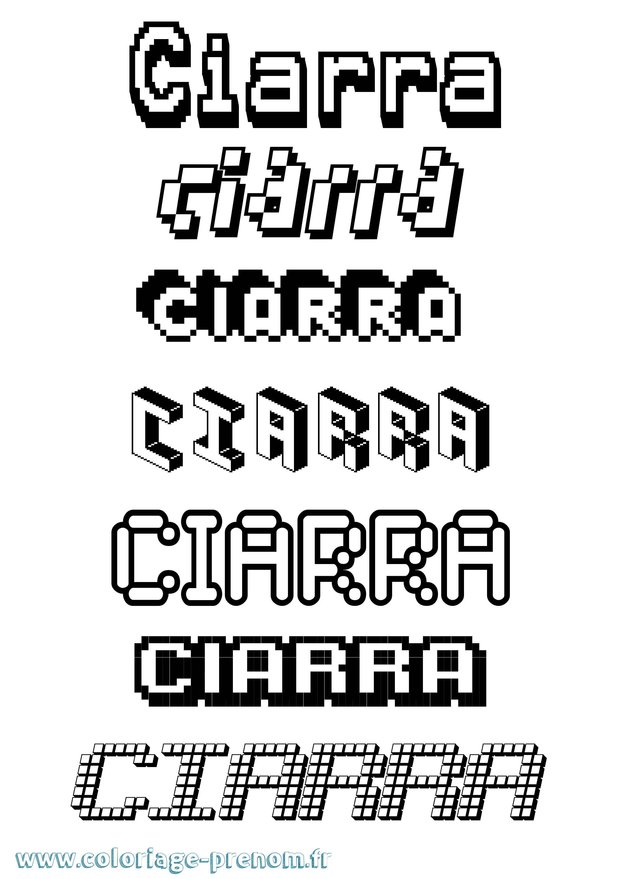 Coloriage Ciarra Pixel Coloriage prénom Ciarra Pixel