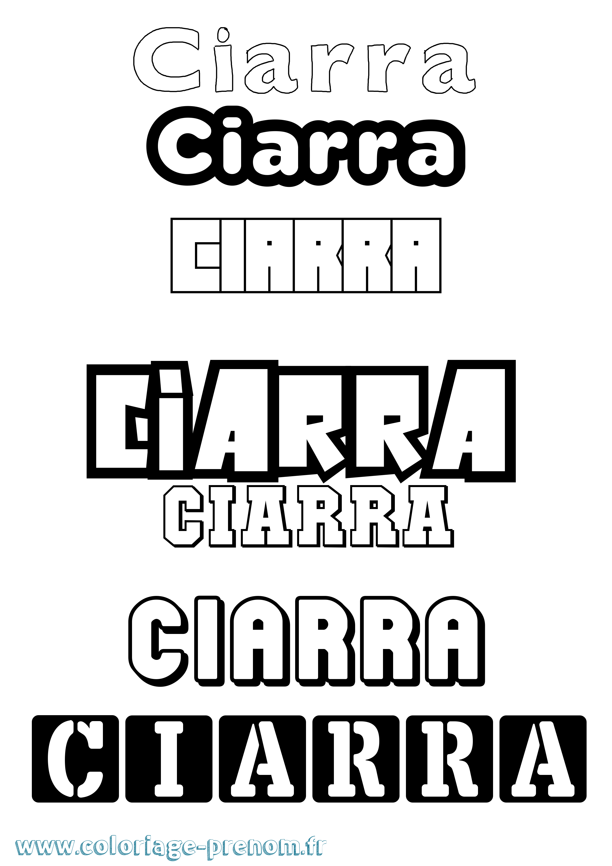 Coloriage Ciarra Simple Coloriage prénom Ciarra Simple