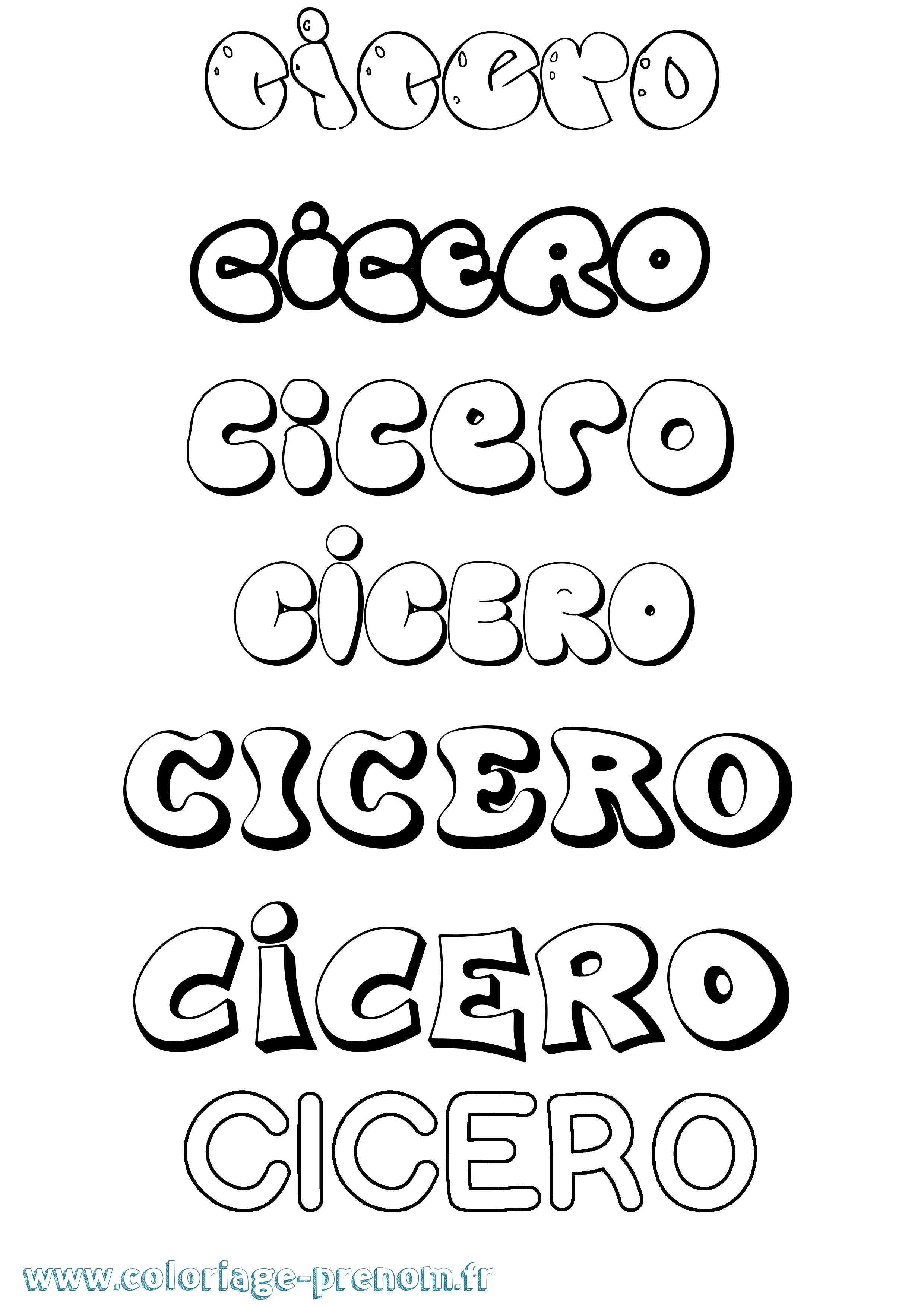 Coloriage Cicero Bubble Coloriage prénom Cicero Bubble
