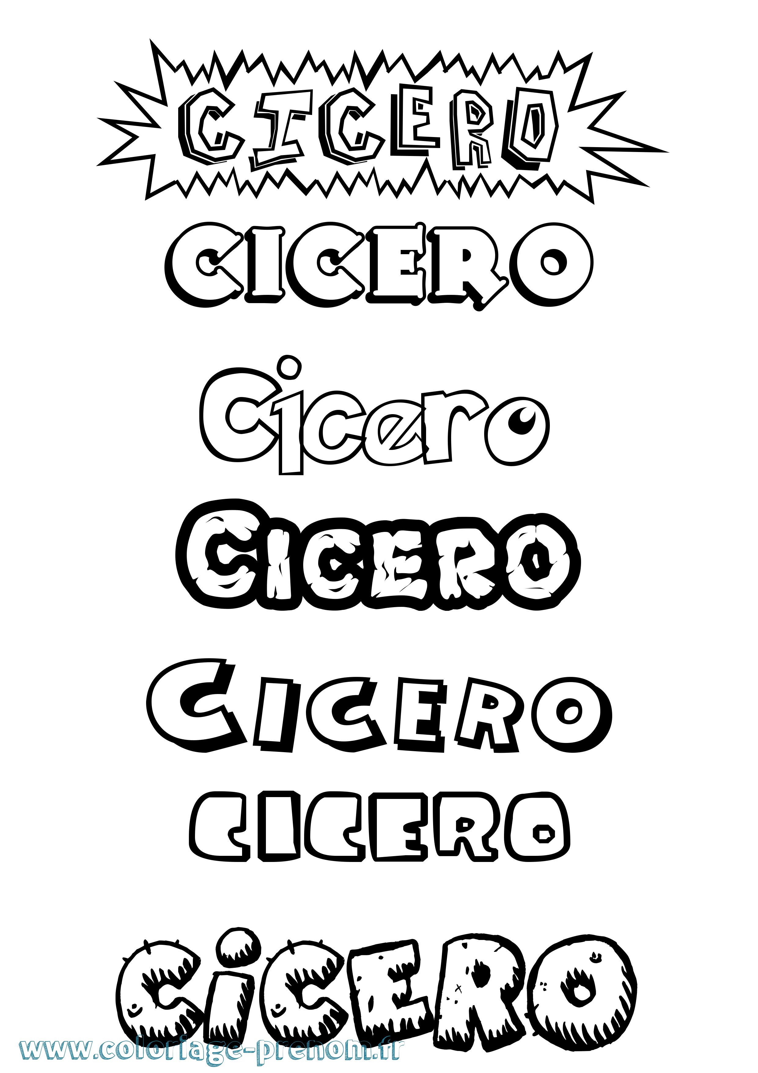 Coloriage Cicero Dessin Animé Coloriage prénom Cicero Dessin Animé