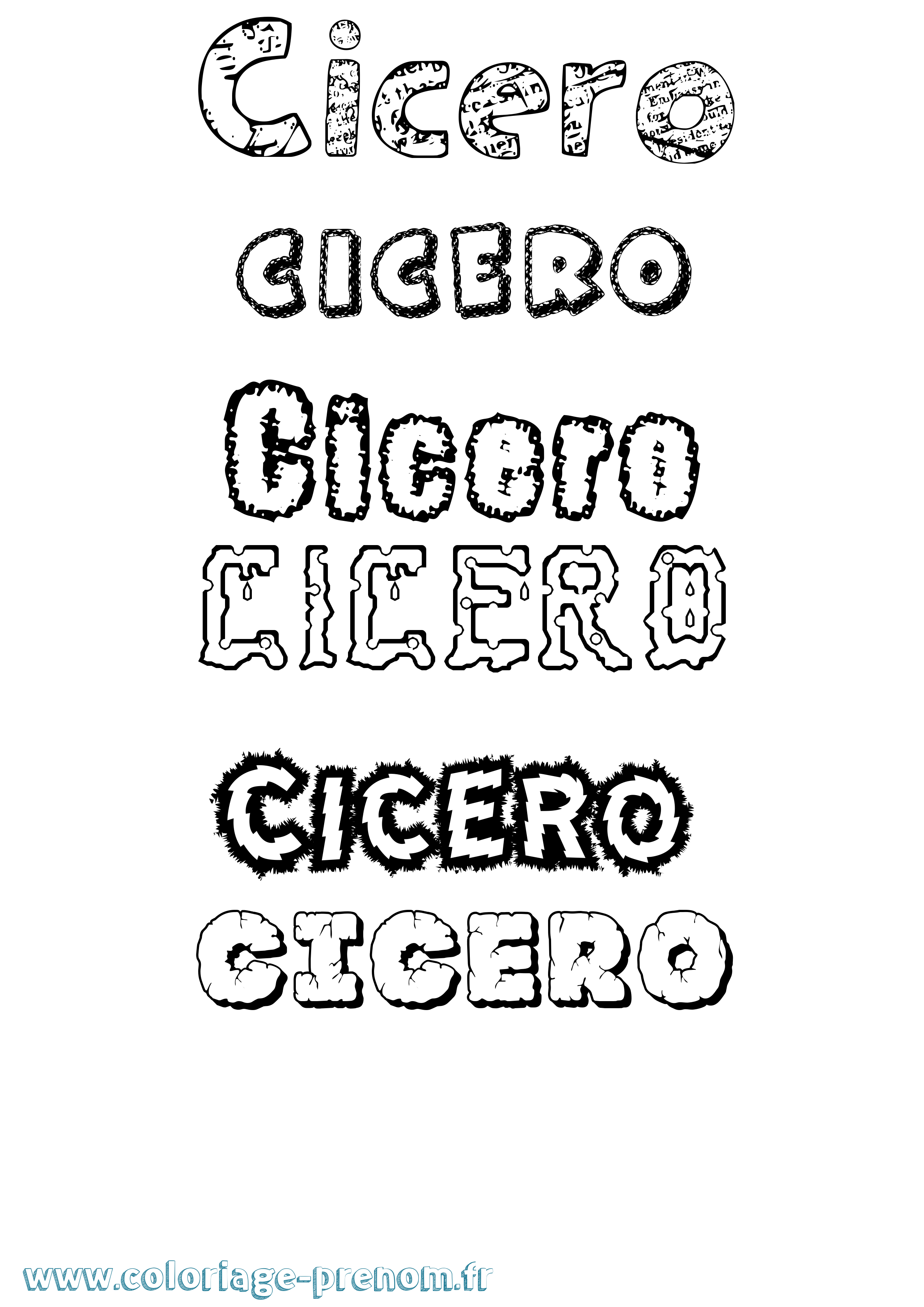 Coloriage Cicero Destructuré Coloriage prénom Cicero Destructuré