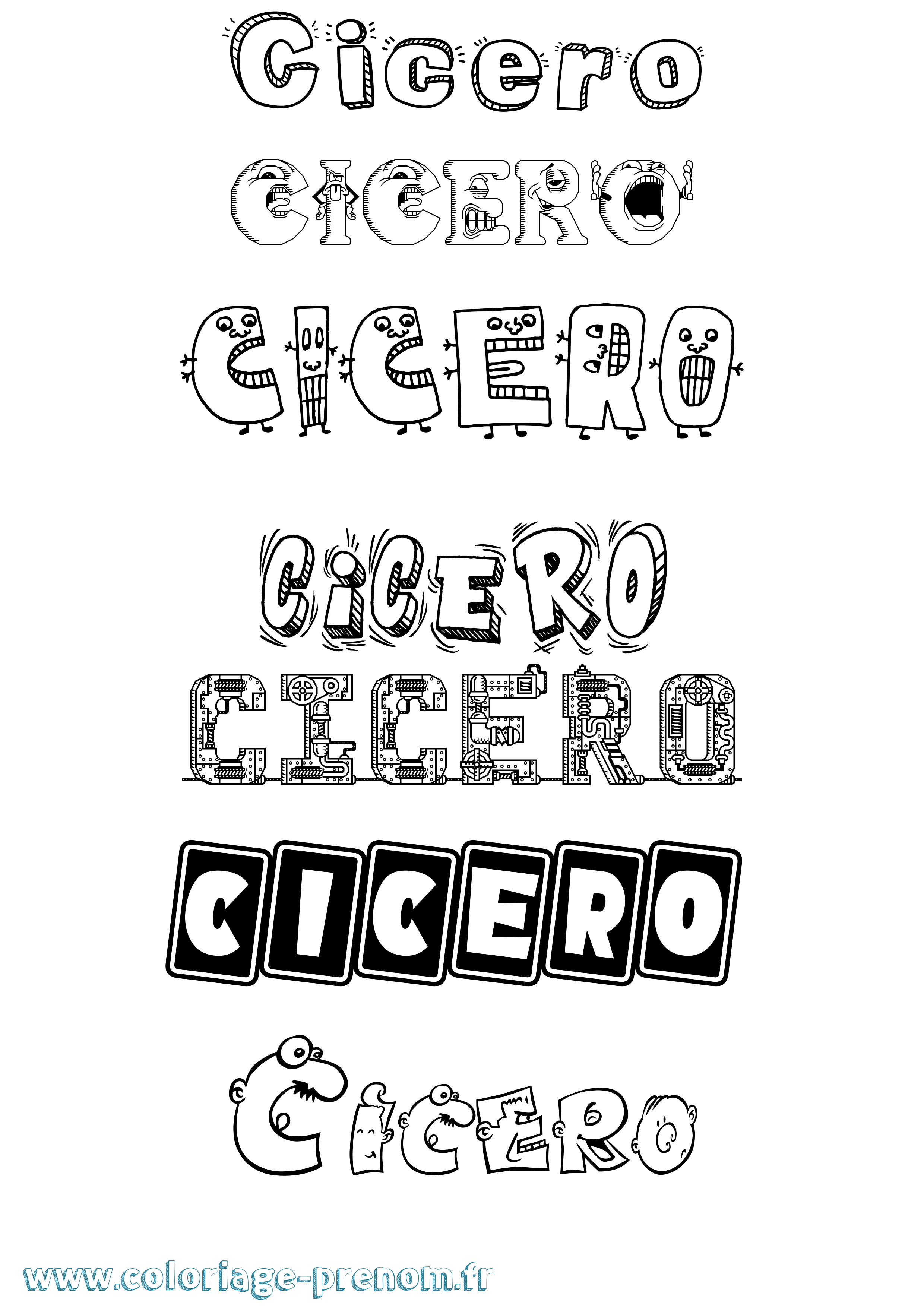 Coloriage Cicero Fun Coloriage prénom Cicero Fun