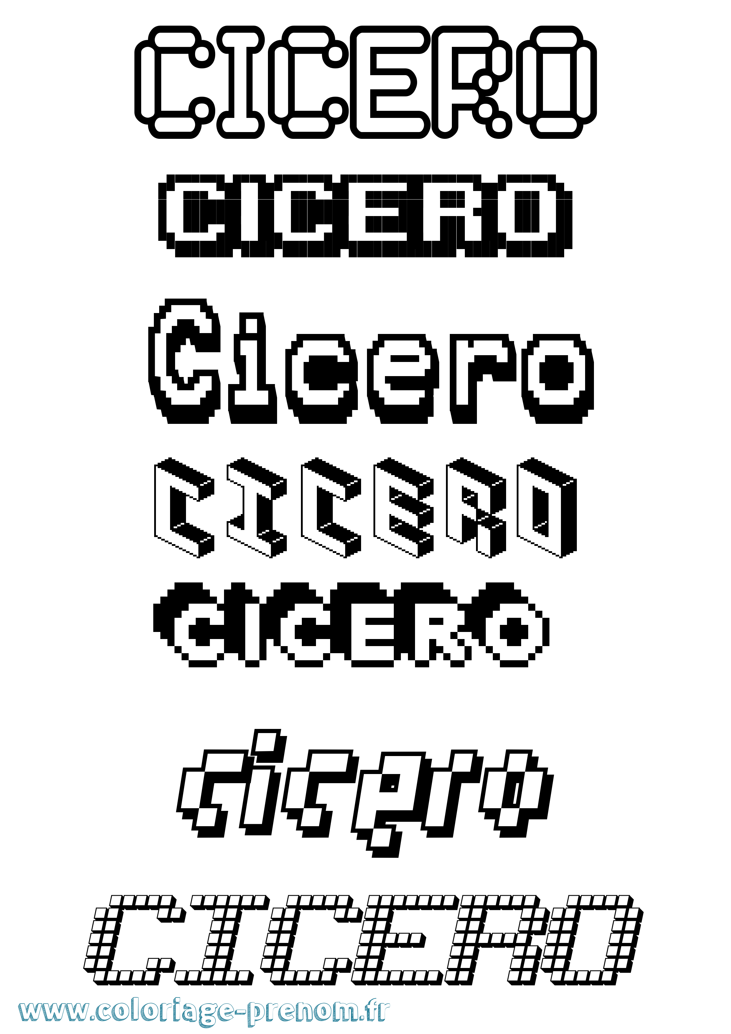 Coloriage Cicero Pixel Coloriage prénom Cicero Pixel