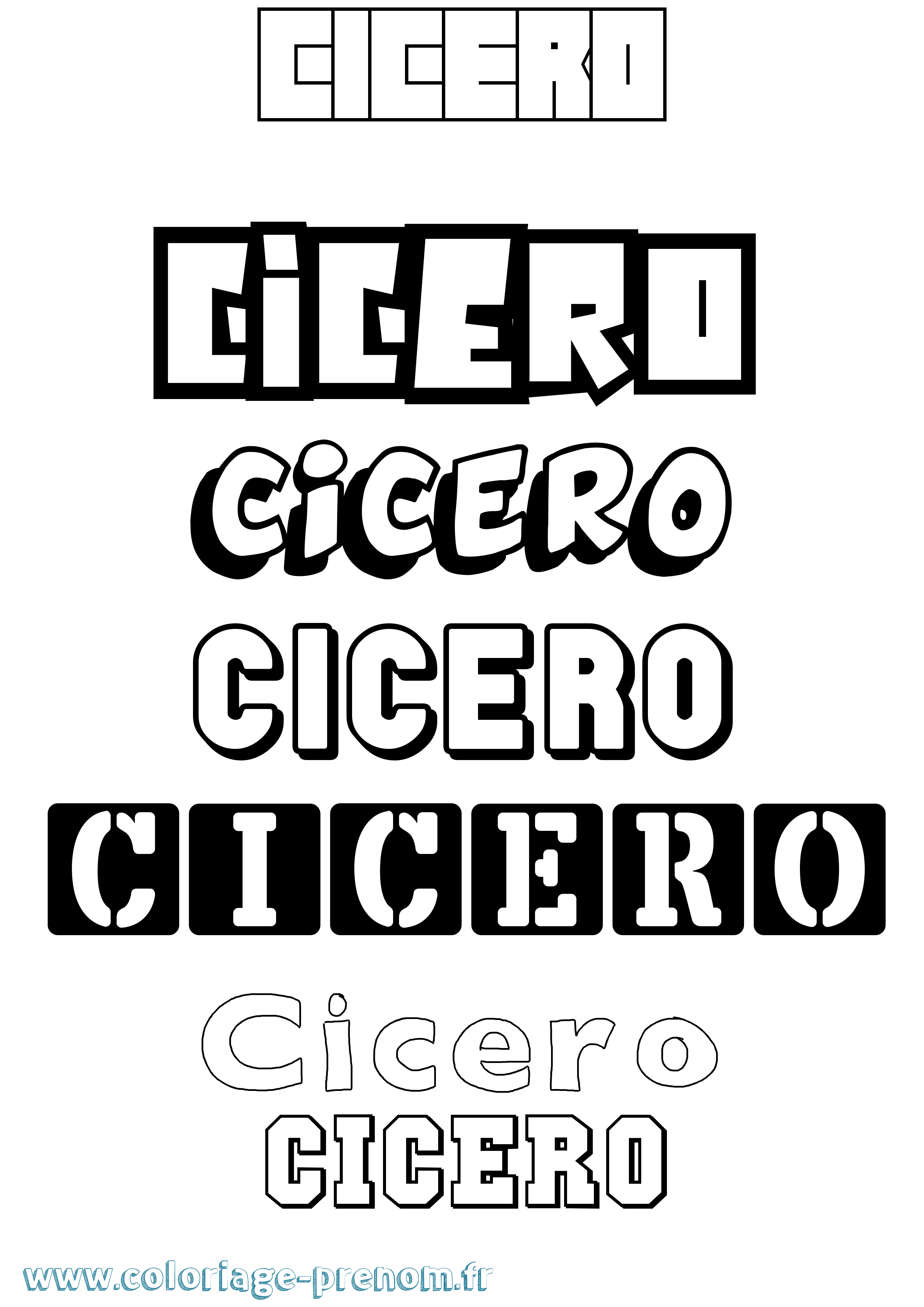 Coloriage Cicero Simple Coloriage prénom Cicero Simple