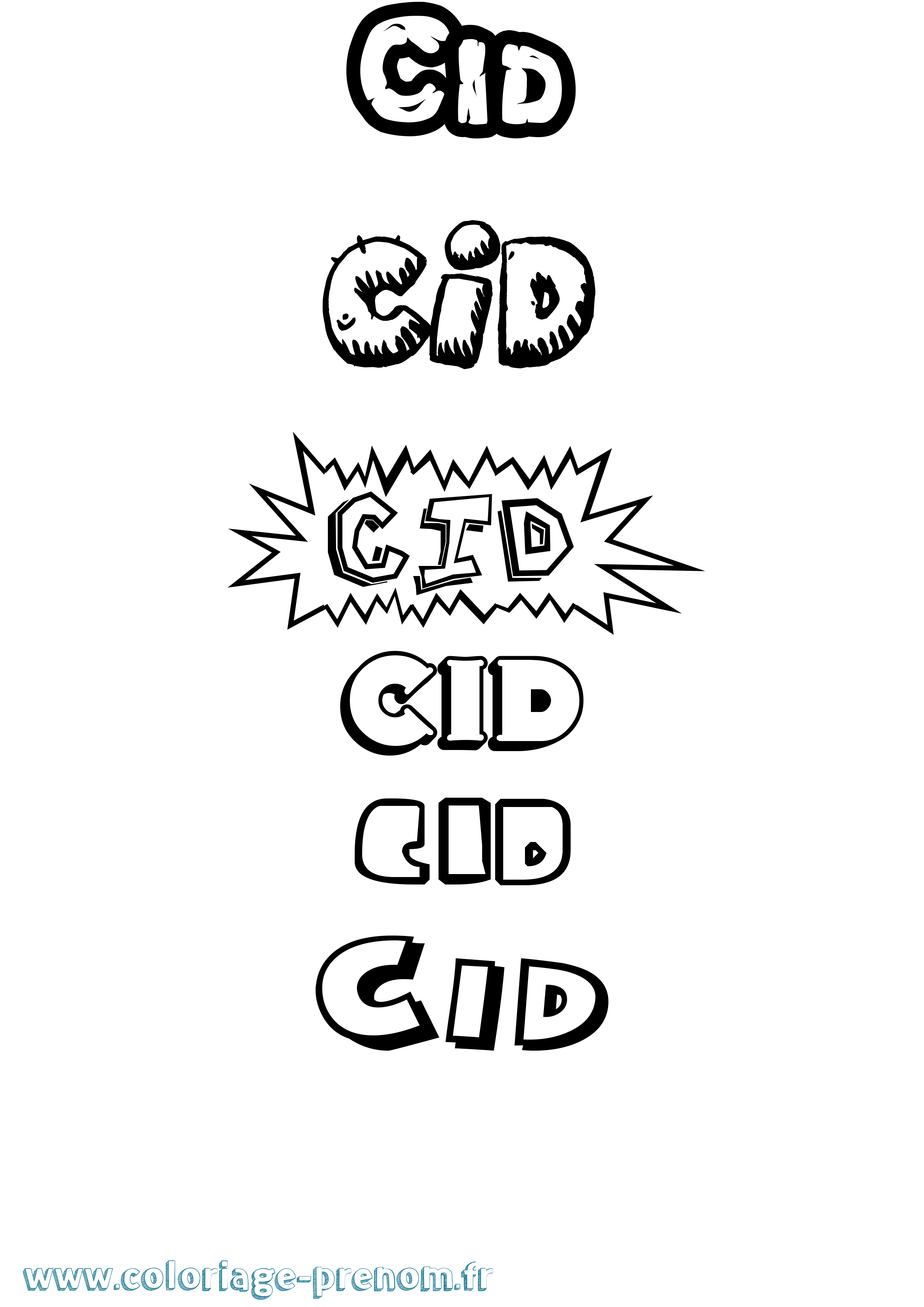 Coloriage Cid Dessin Animé Coloriage prénom Cid Dessin Animé