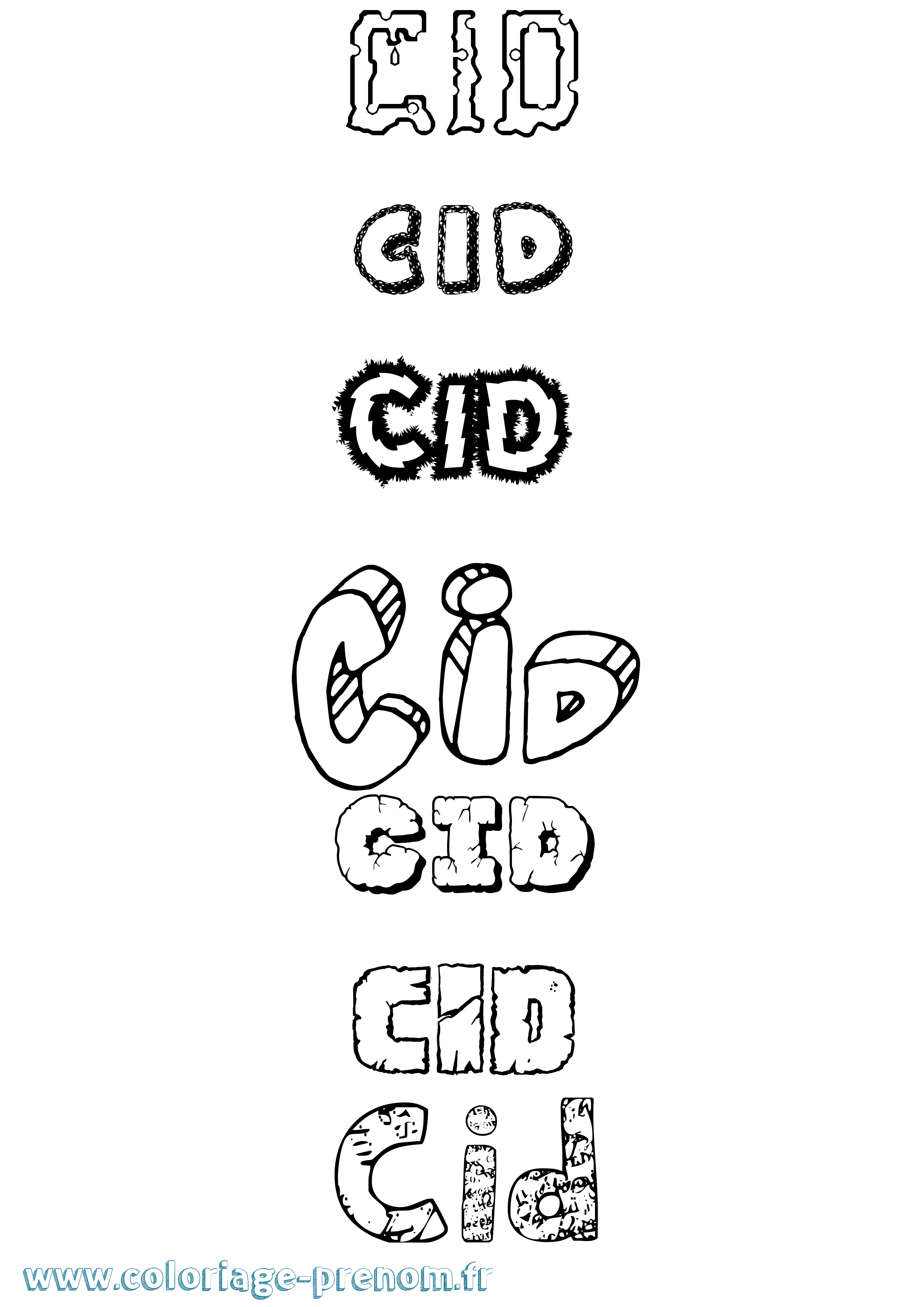 Coloriage Cid Destructuré Coloriage prénom Cid Destructuré