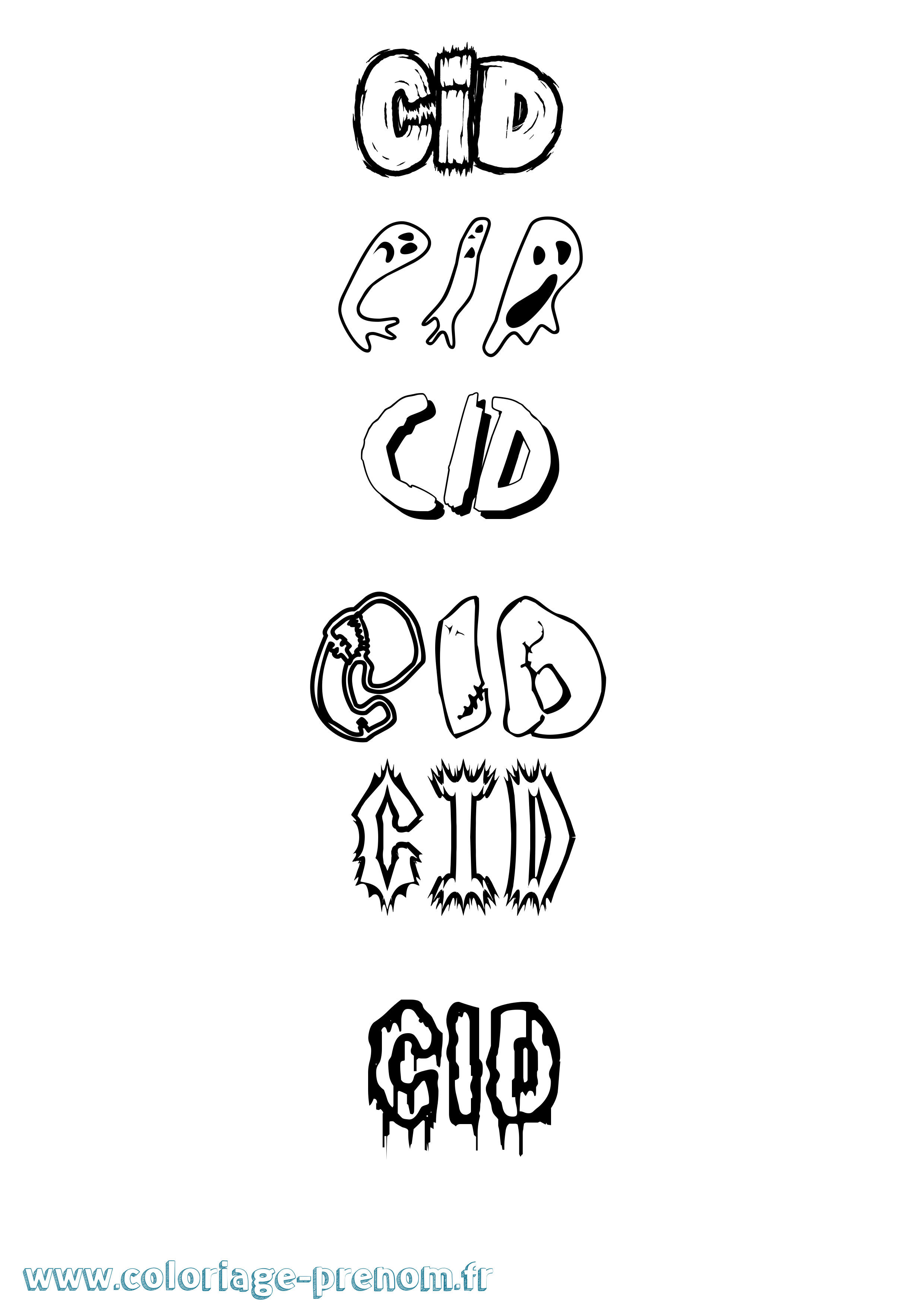 Coloriage Cid Frisson Coloriage prénom Cid Frisson