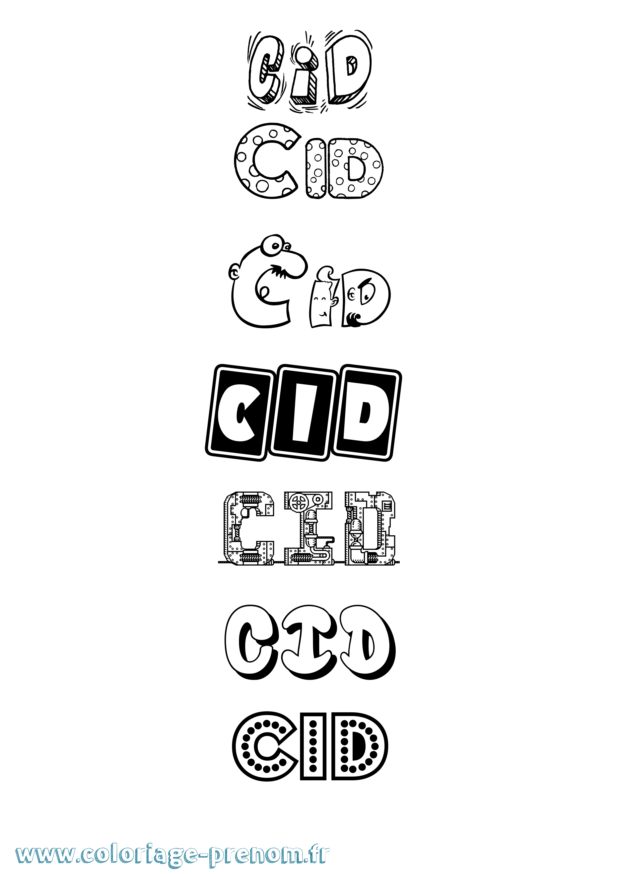 Coloriage Cid Fun Coloriage prénom Cid Fun