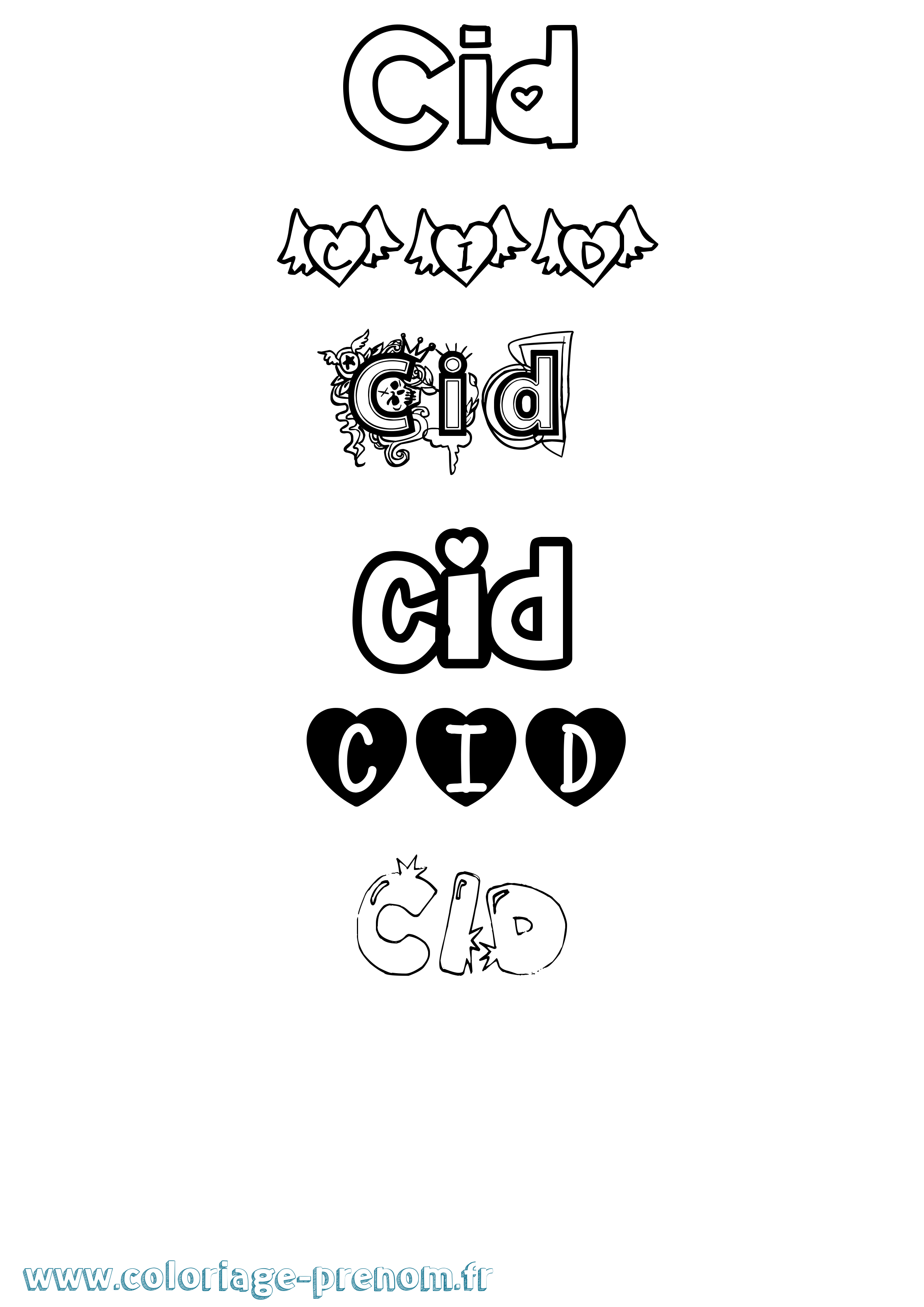 Coloriage Cid Girly Coloriage prénom Cid Girly