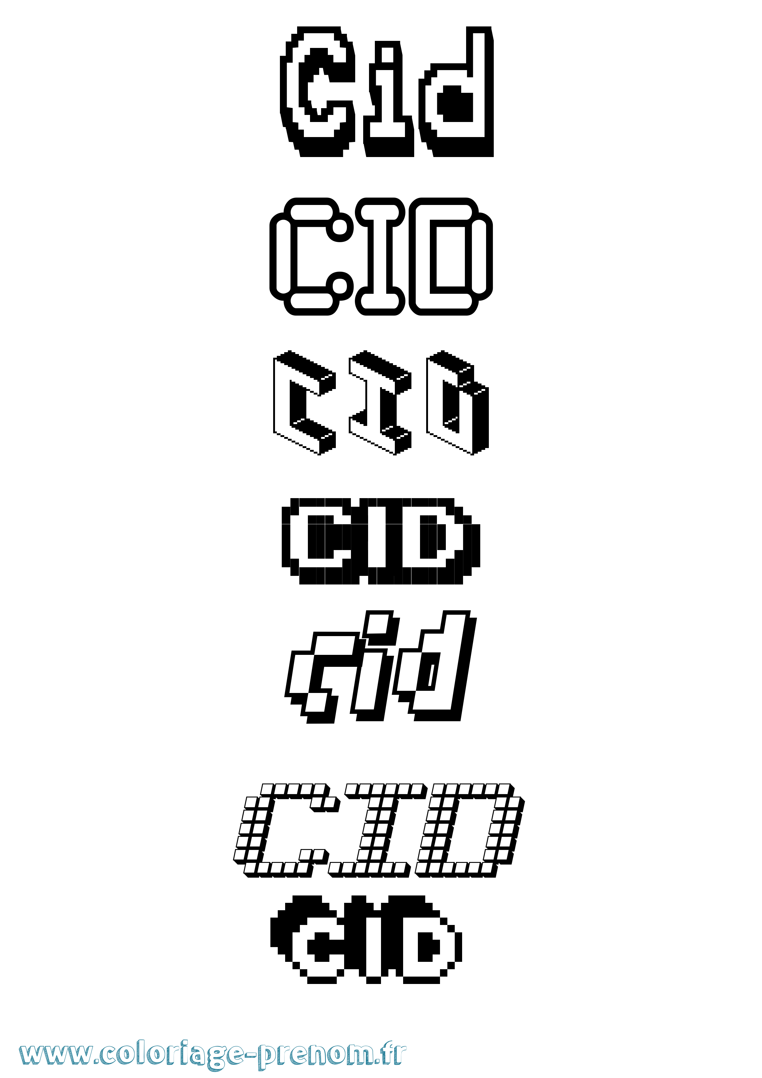 Coloriage Cid Pixel Coloriage prénom Cid Pixel