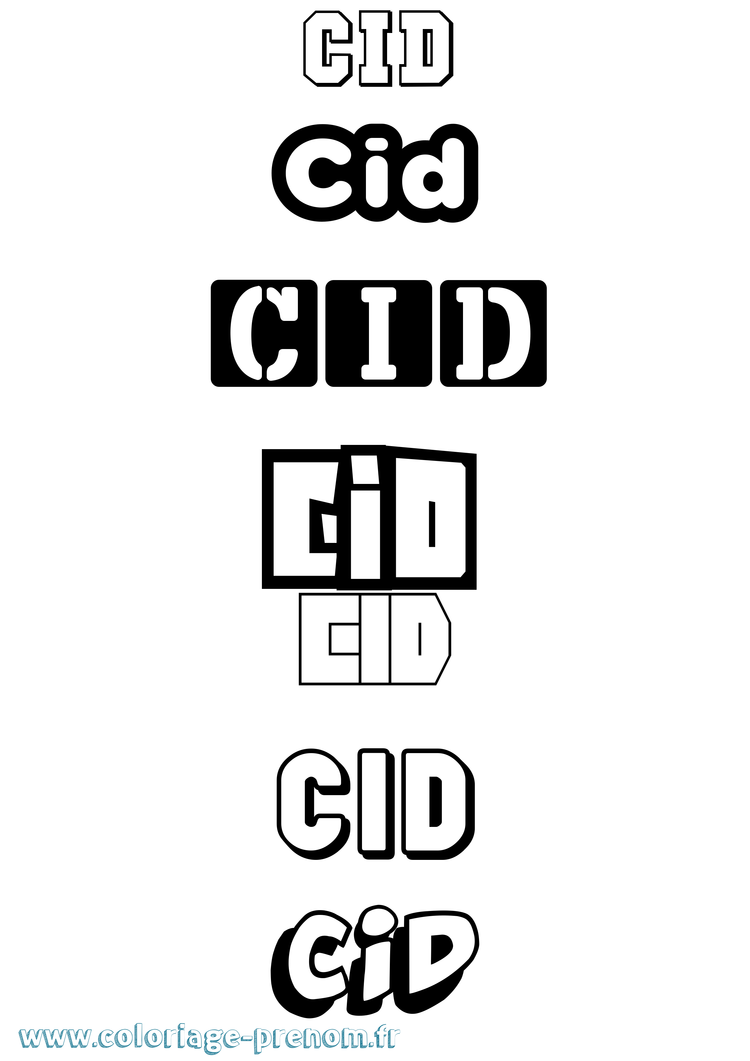Coloriage Cid Simple Coloriage prénom Cid Simple