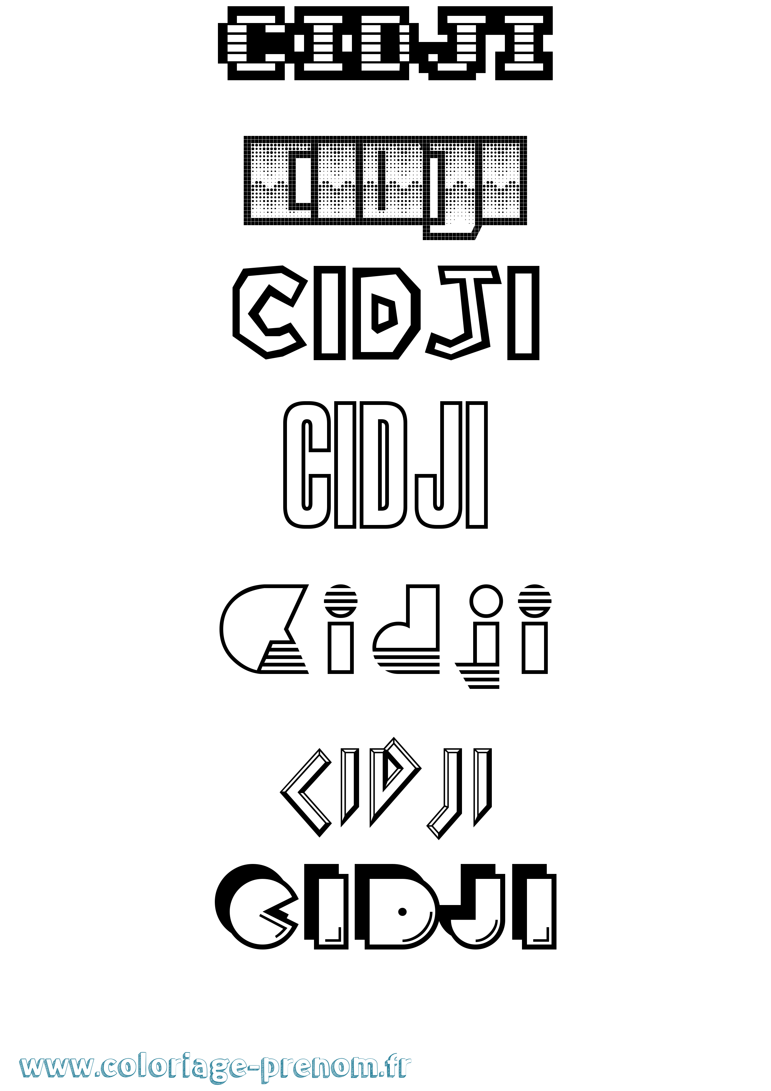 Coloriage Cidji Jeux Vidéos Coloriage prénom Cidji Jeux Vidéos