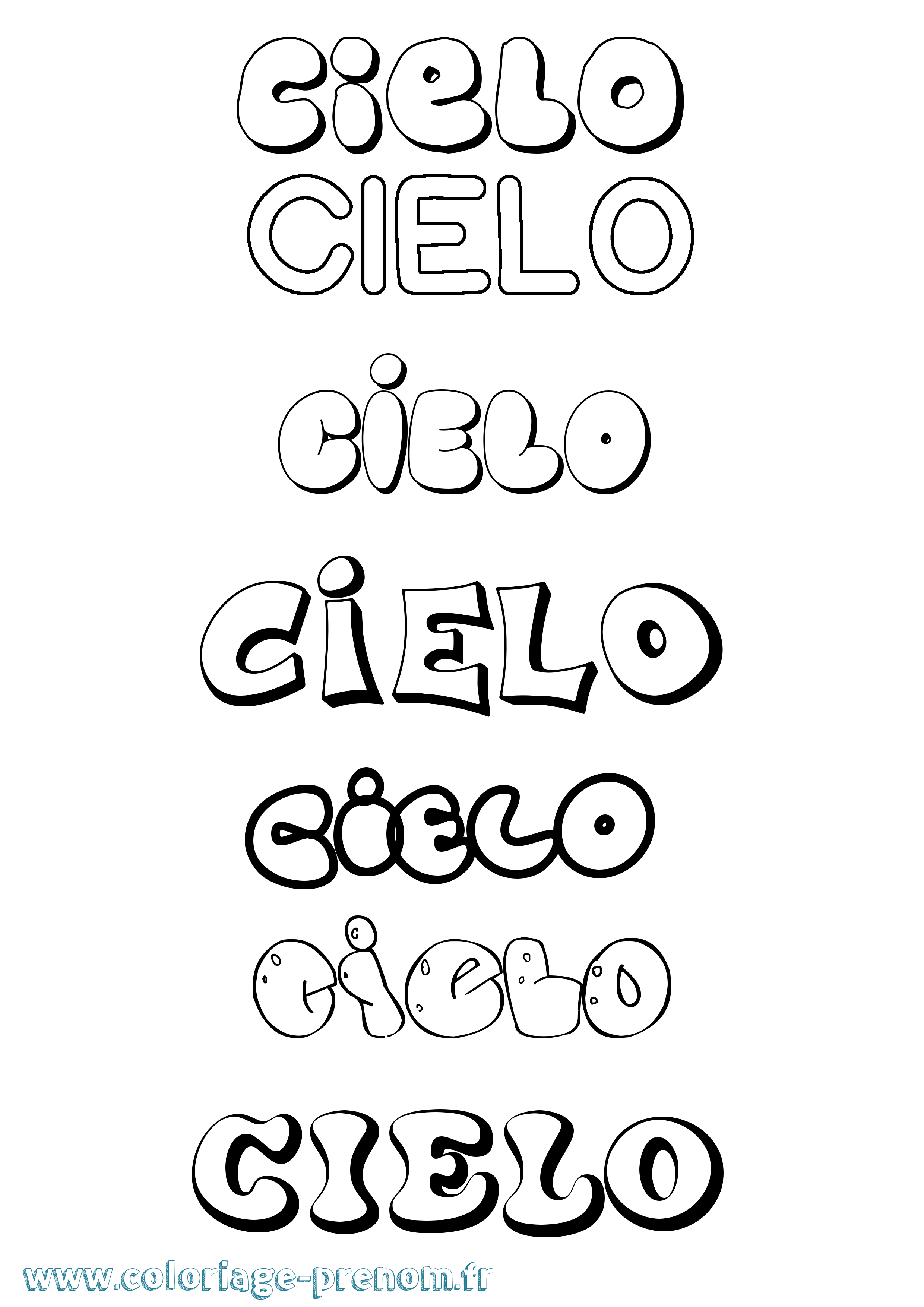 Coloriage Cielo Bubble Coloriage prénom Cielo Bubble