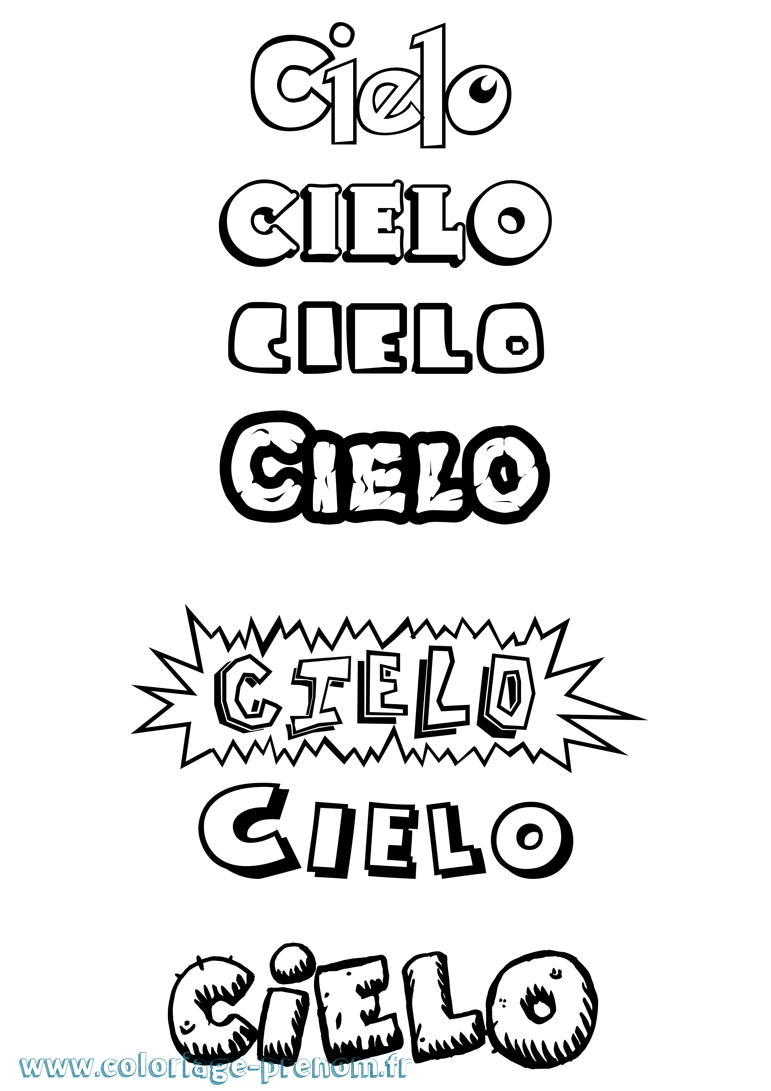 Coloriage Cielo Dessin Animé Coloriage prénom Cielo Dessin Animé