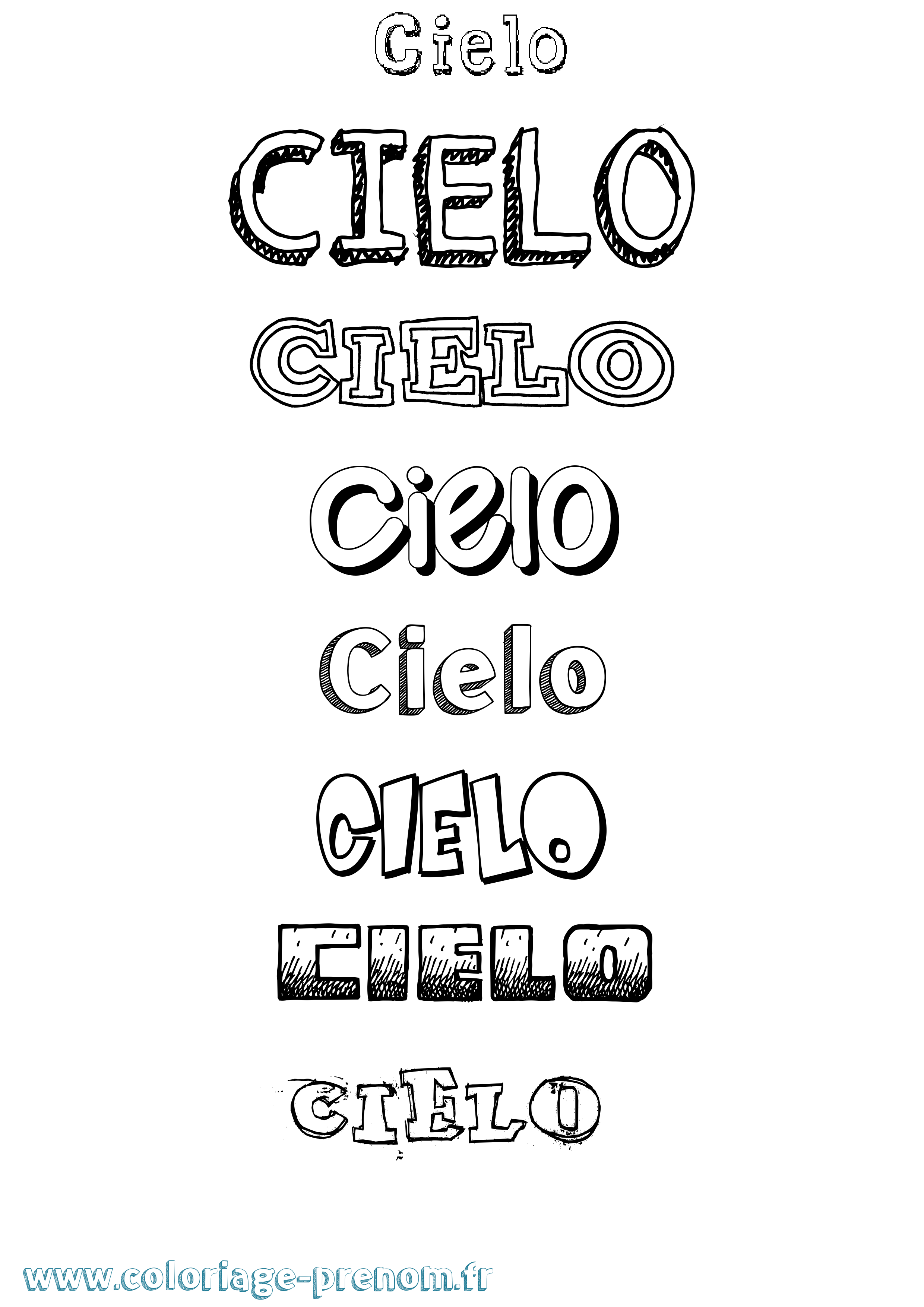 Coloriage Cielo Dessiné Coloriage prénom Cielo Dessiné