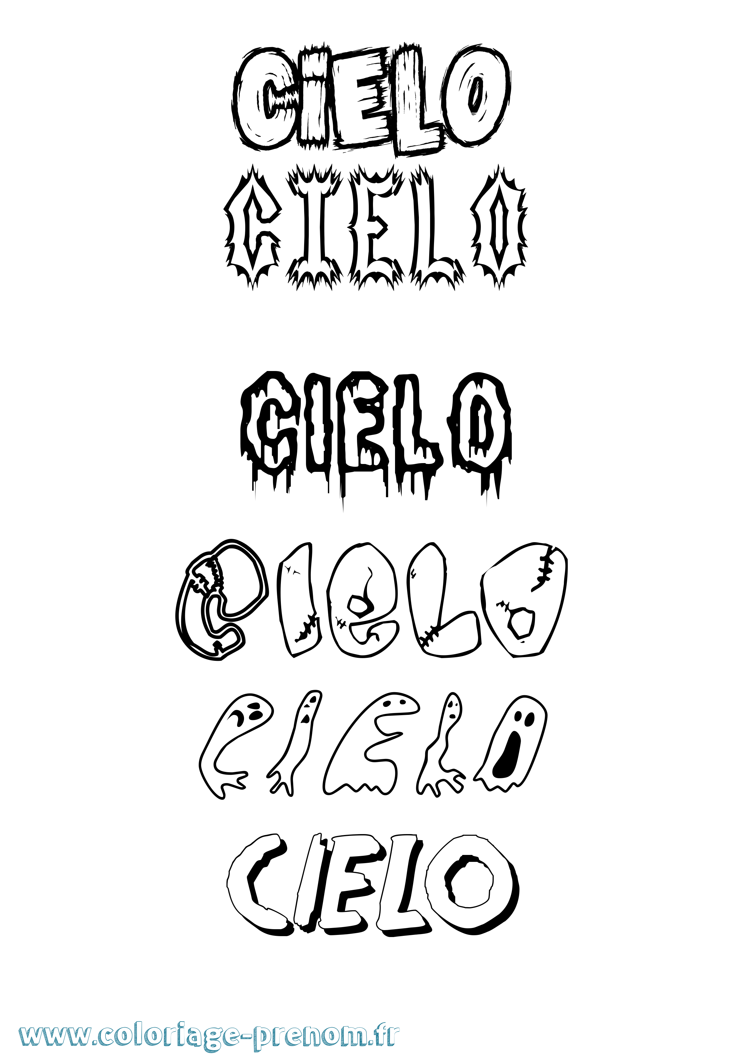 Coloriage Cielo Frisson Coloriage prénom Cielo Frisson