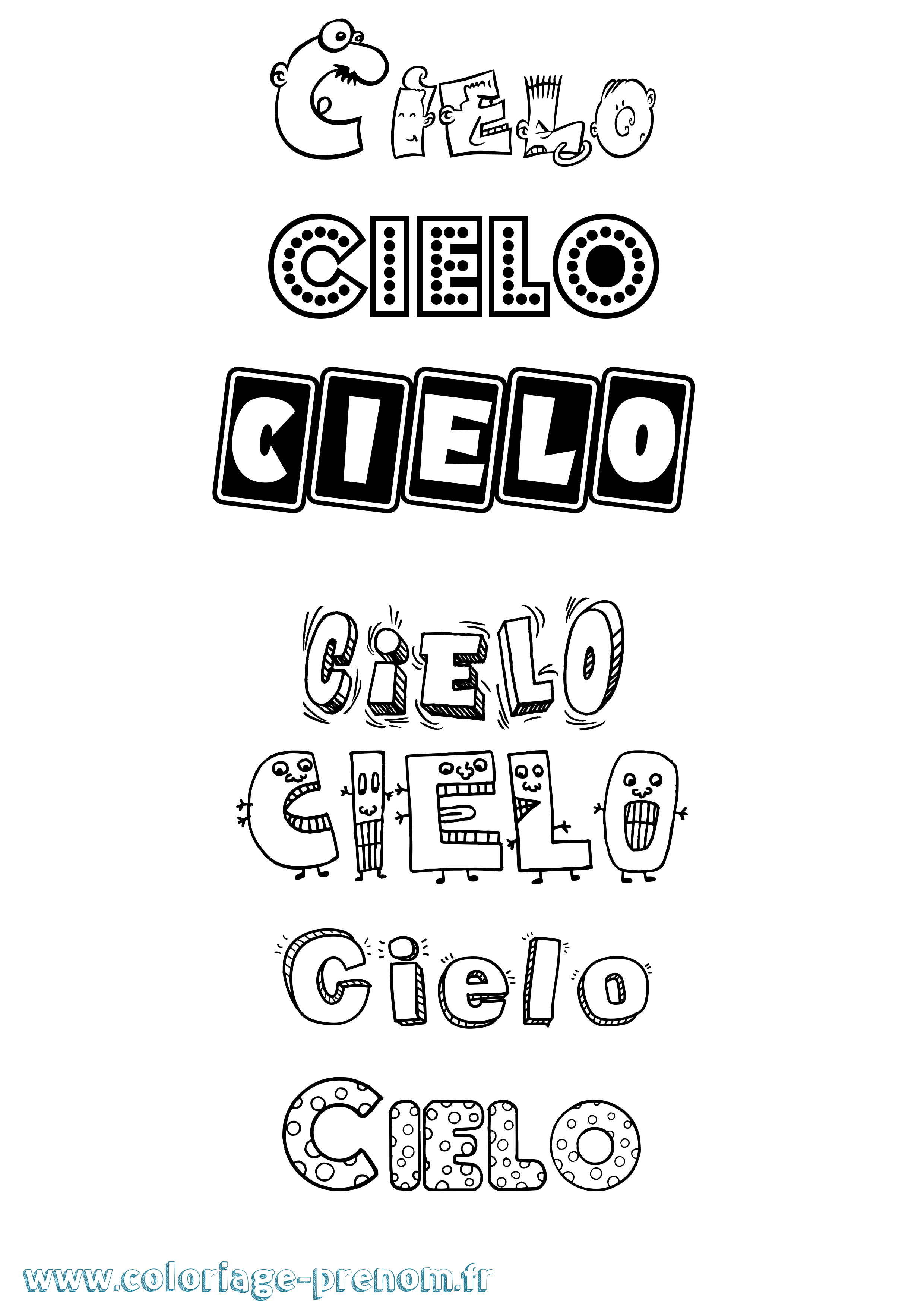 Coloriage Cielo Fun Coloriage prénom Cielo Fun