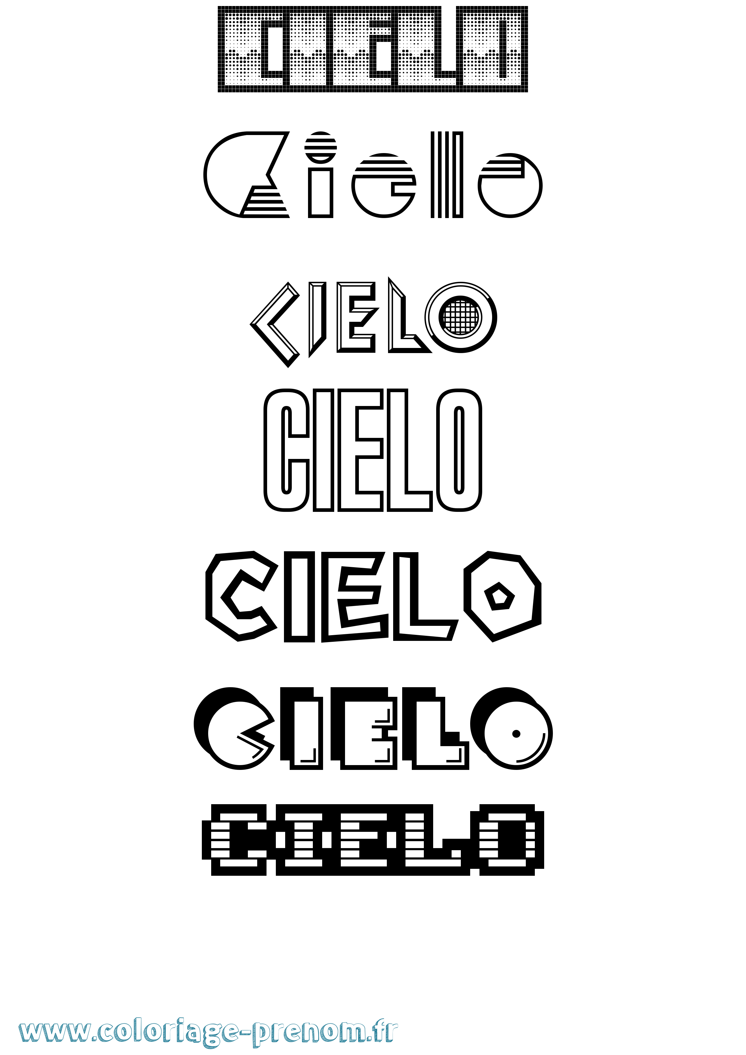 Coloriage Cielo Jeux Vidéos Coloriage prénom Cielo Jeux Vidéos